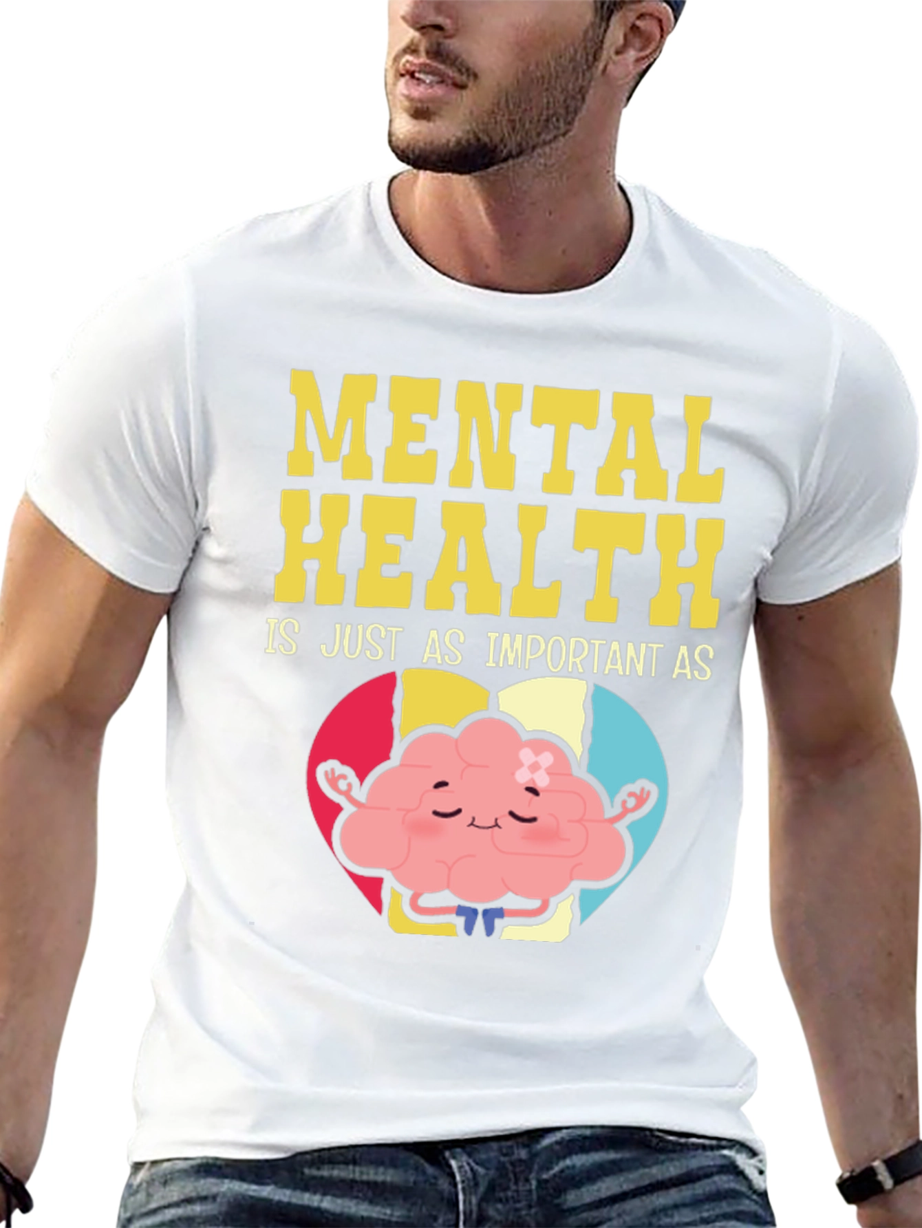Mental Health Awareness T-Shirt - Brain Yoga Design