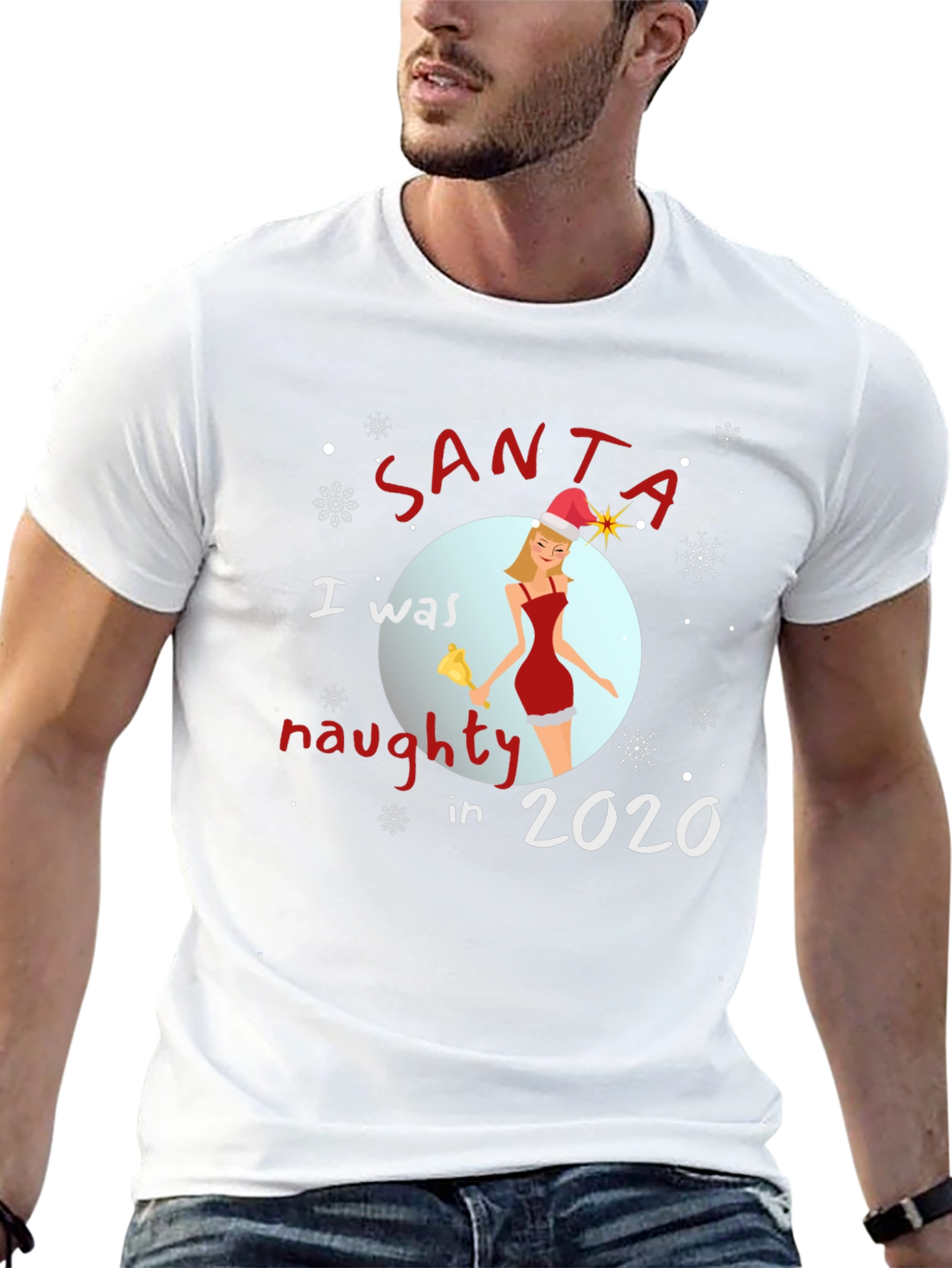 Santa Naughty in 2020 T-Shirt Christmas Tee