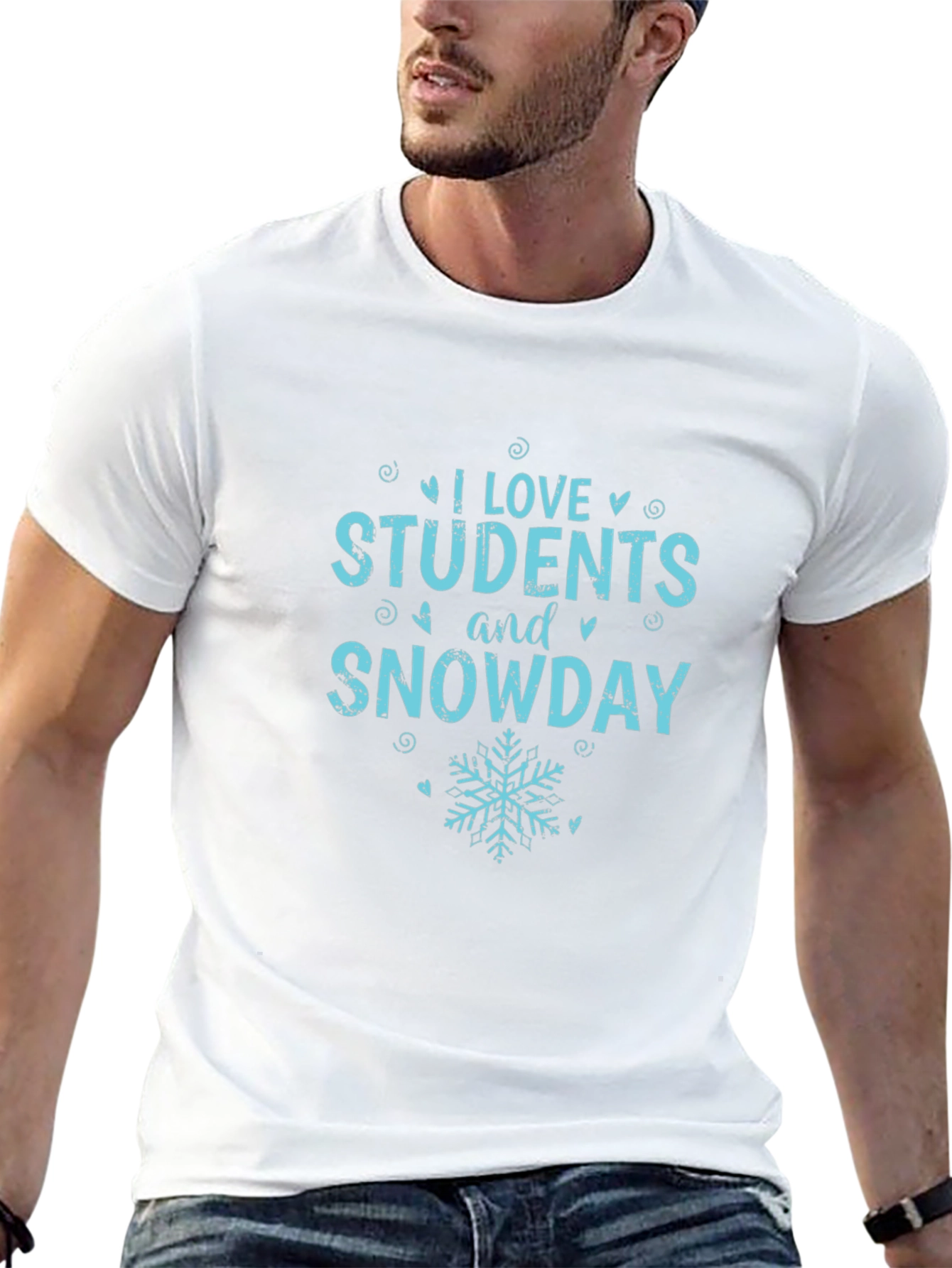 I Love Students and Snowday Black T-Shirt