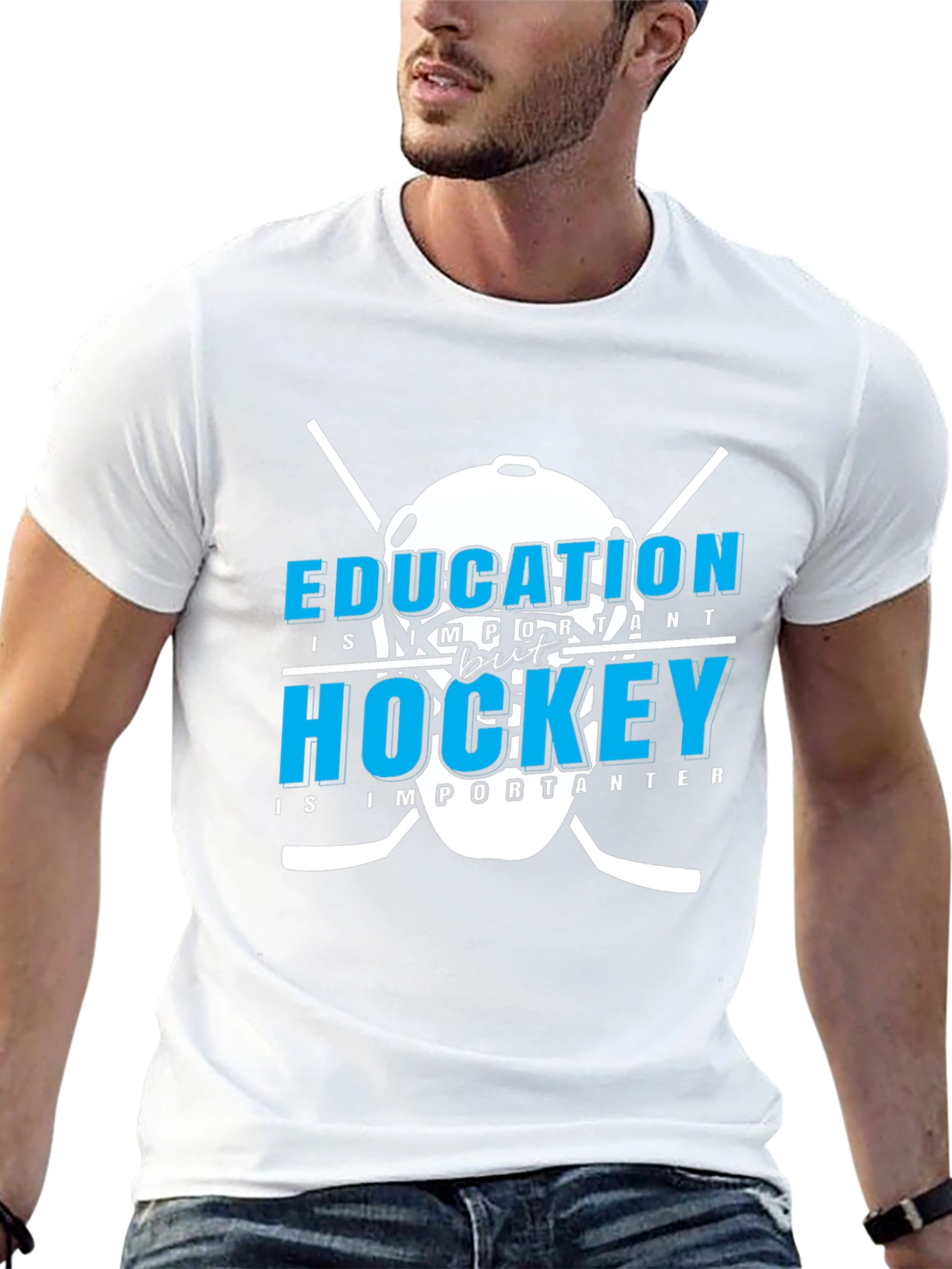 Education But Hockey T-Shirt - Sporty Graphic Tee