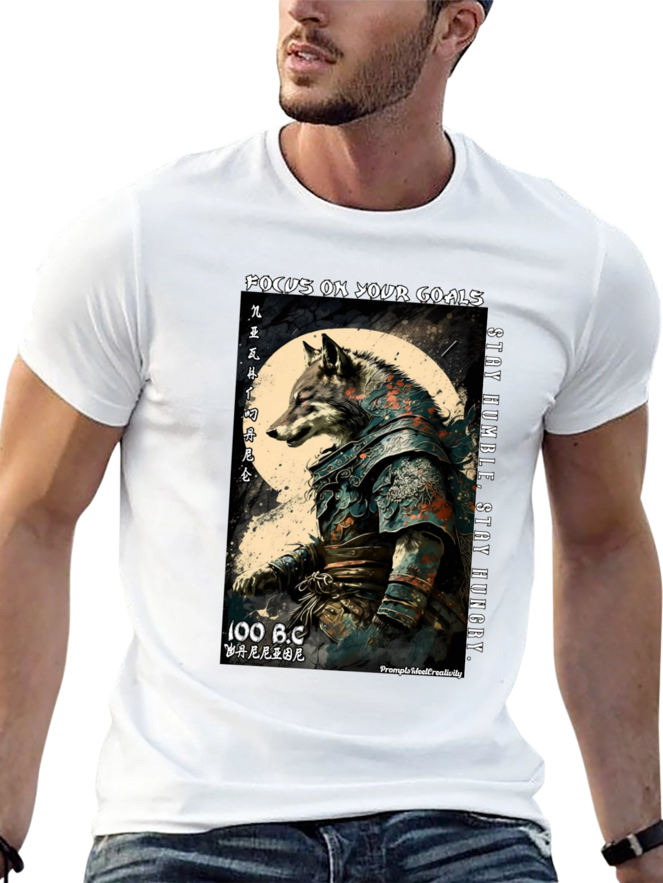 Focus Wolf T-Shirt: Stay Humble Stay Hungry