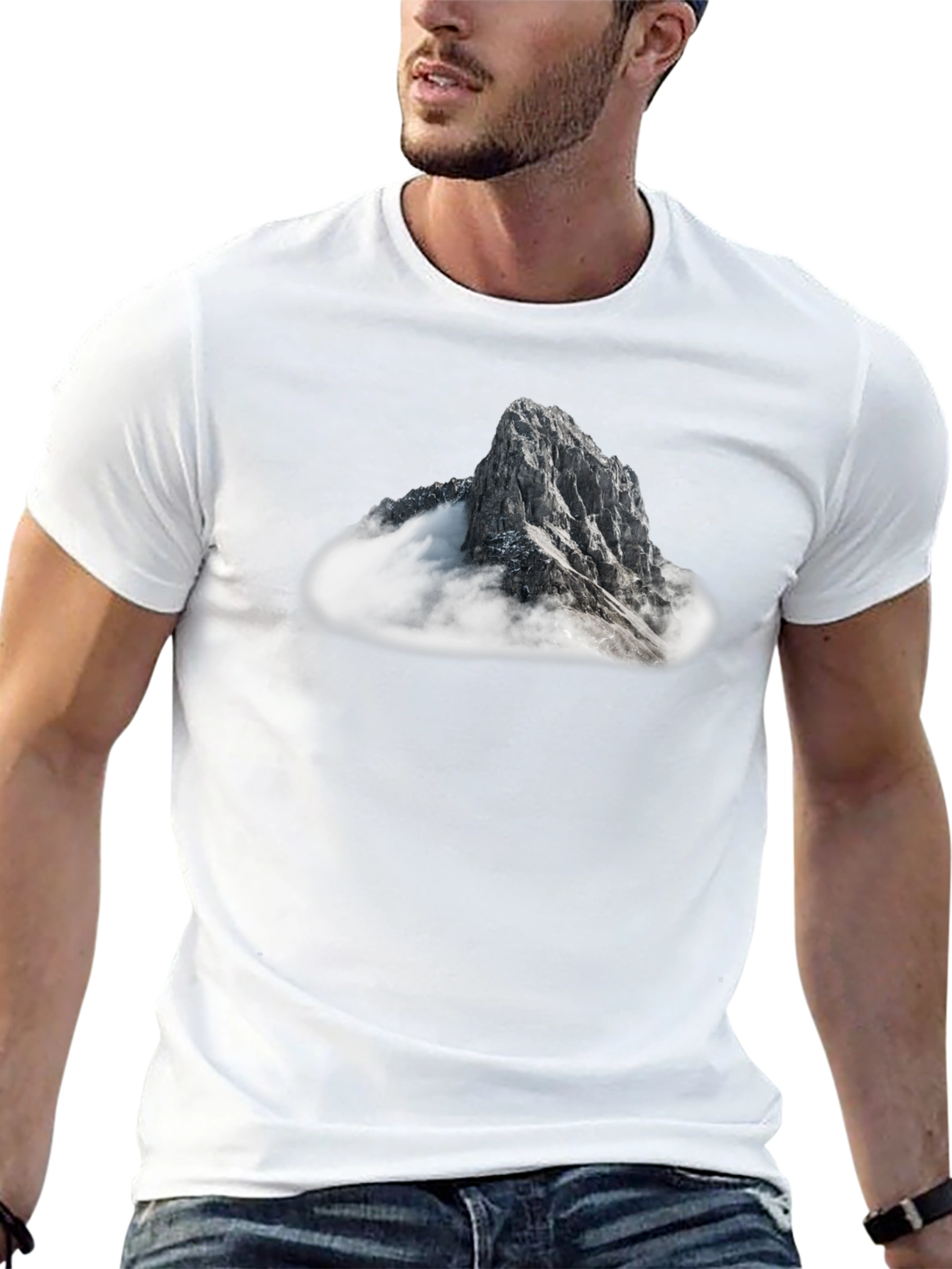 Mountain Peak Graphic Tee - Black Casual T-Shirt
