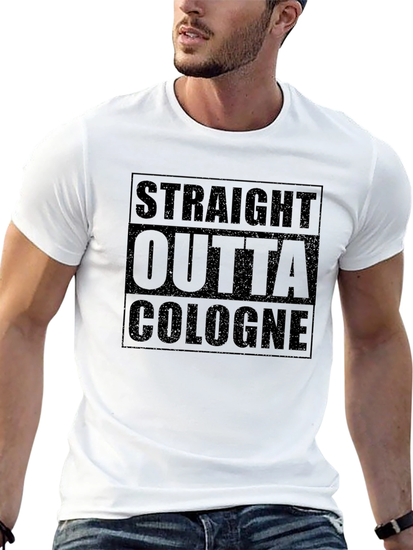 Straight Outta Cologne Graphic Tee - Black