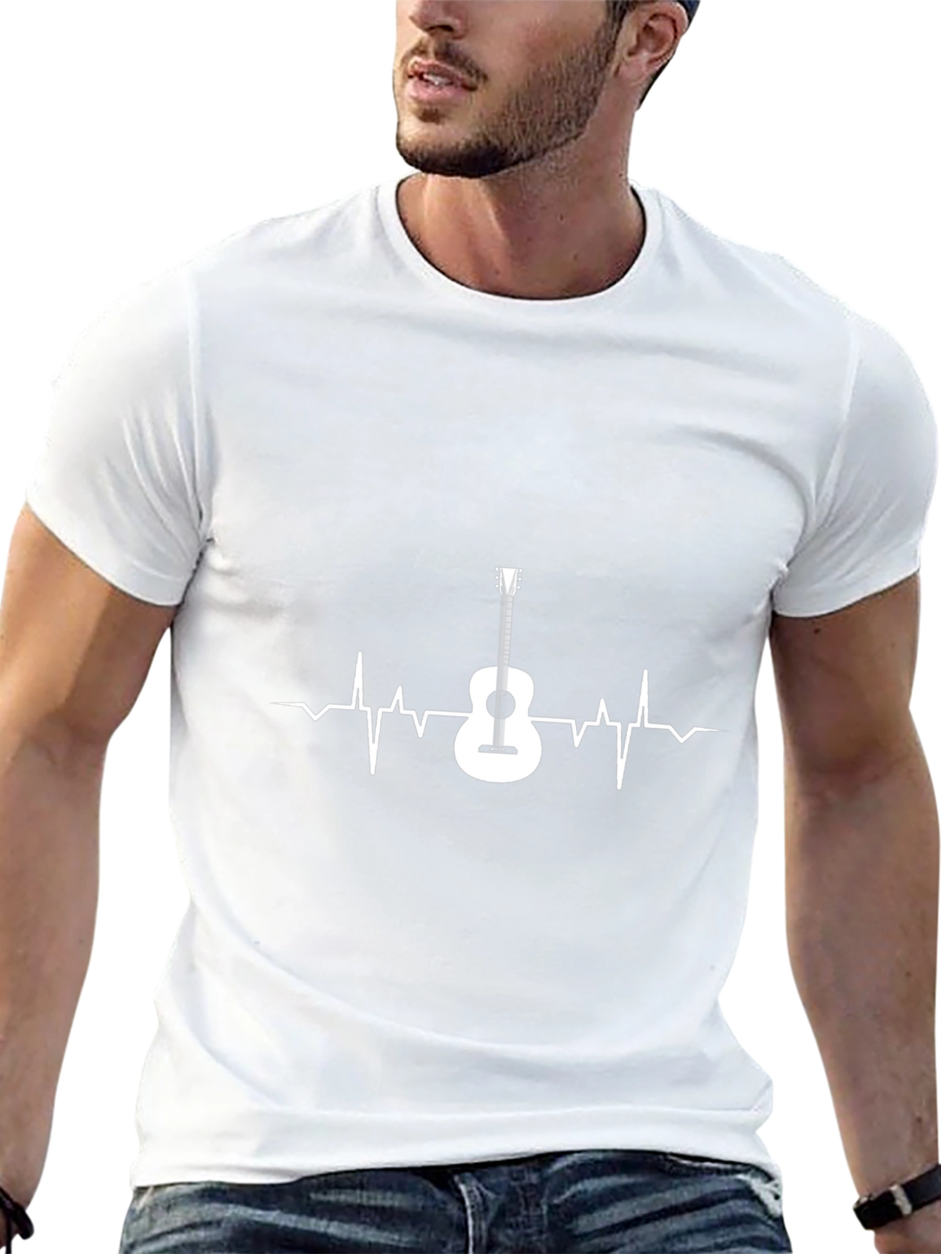 Guitar Heartbeat Graphic Tee - Music Lover Shirt