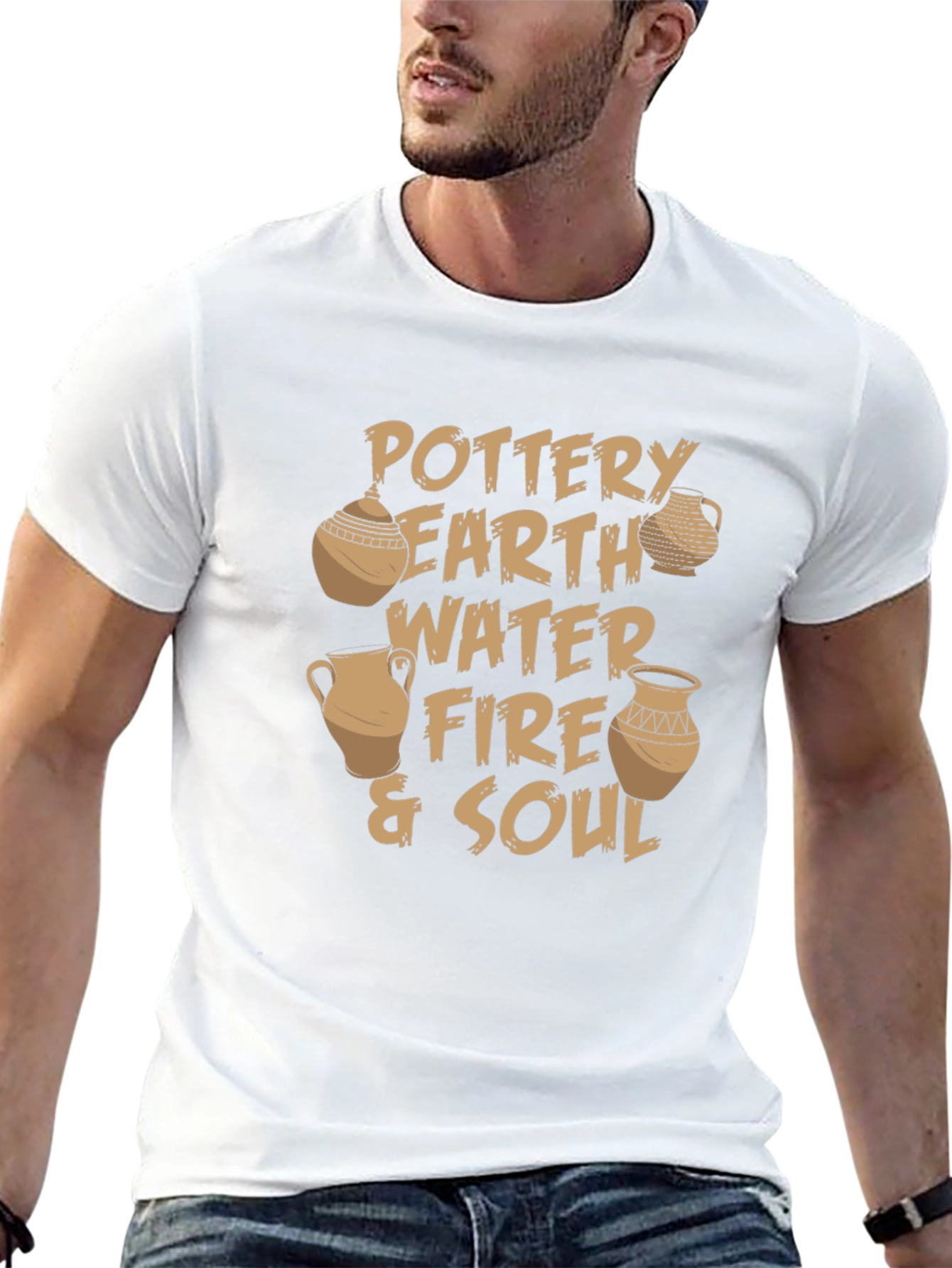 Pottery Earth Water Fire & Soul Black T-Shirt
