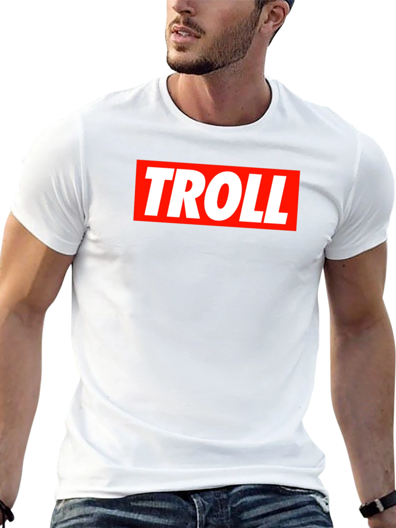Troll Graphic Tee - Red Box Logo Style