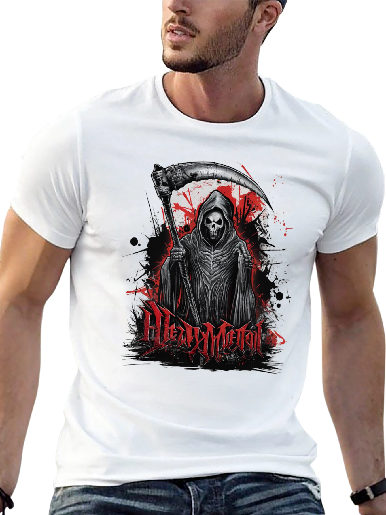 Heavy Metal Reaper Graphic T-Shirt