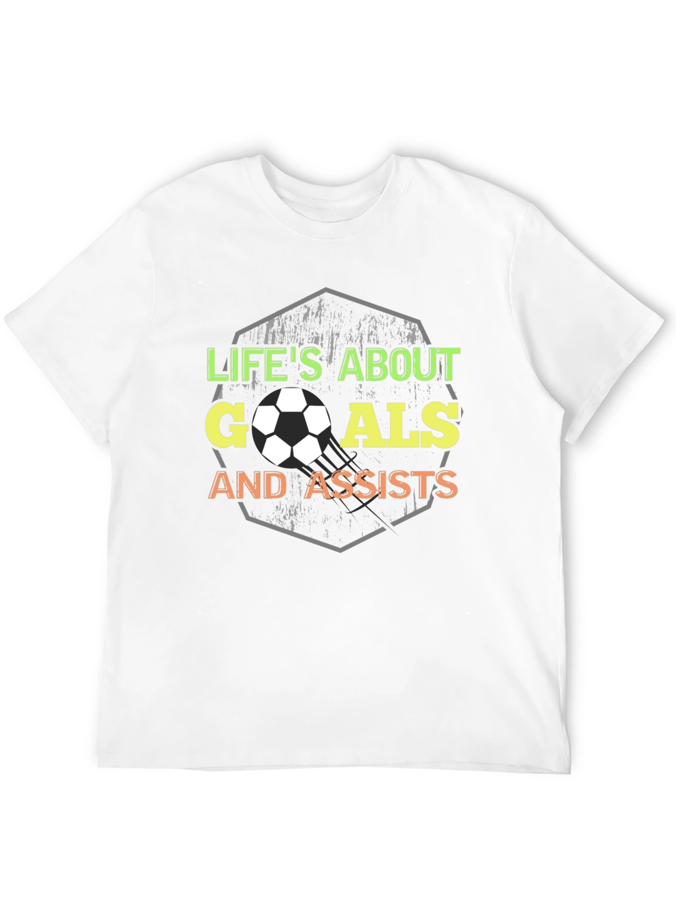 Lifes About Goals Soccer Graphic Tee