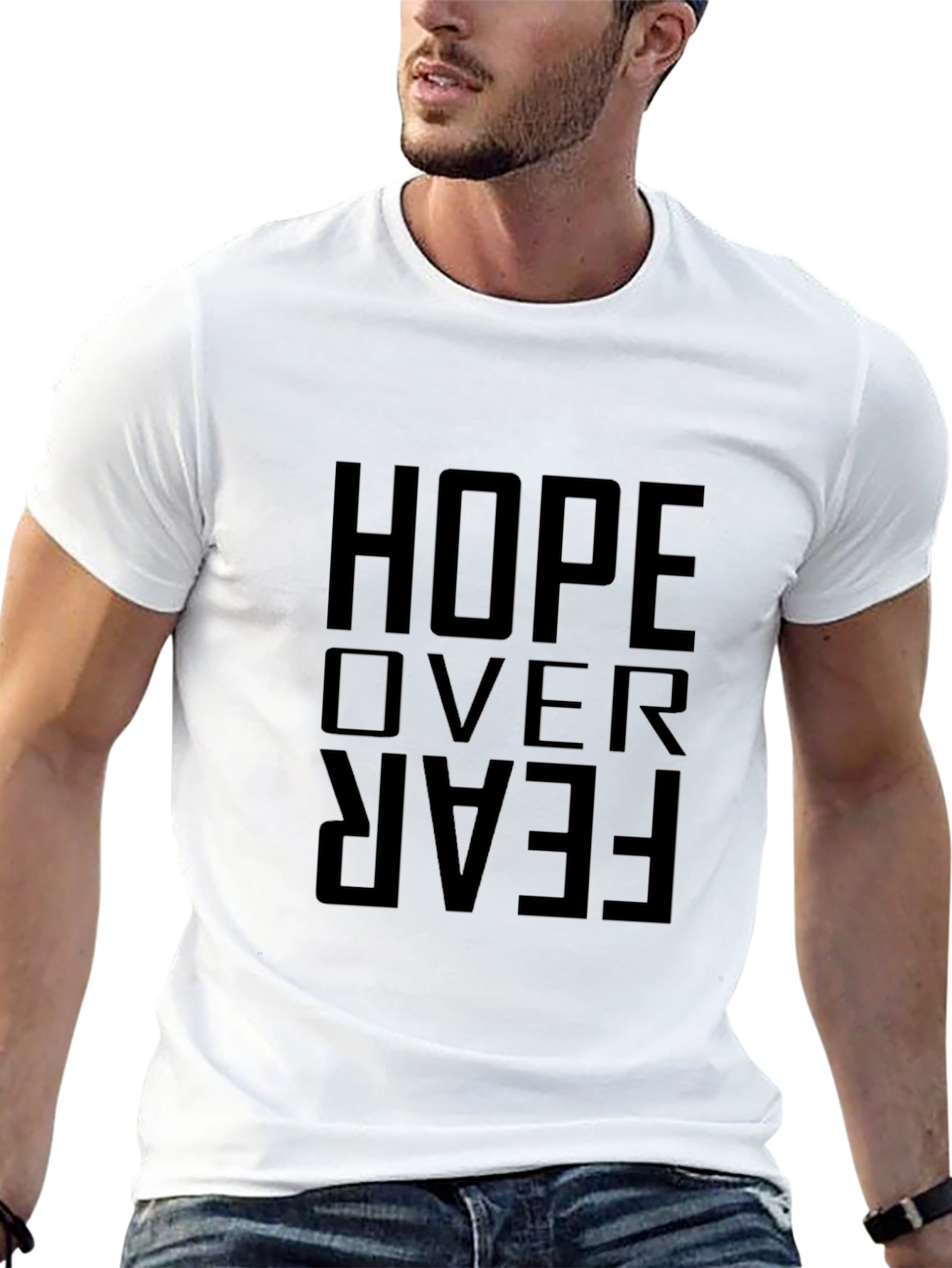 Hope Over Fear Graphic Tee - Mens Black T-Shirt