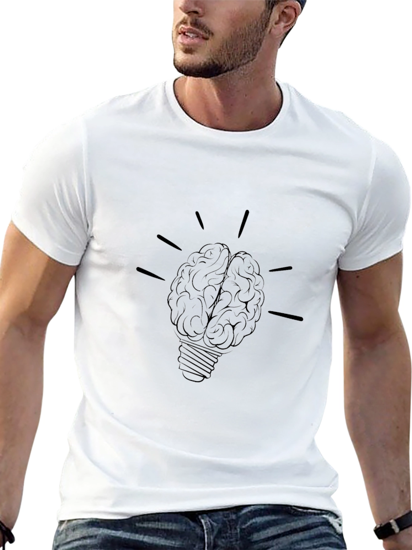 Brain Bulb Graphic Tee - Think Smart!