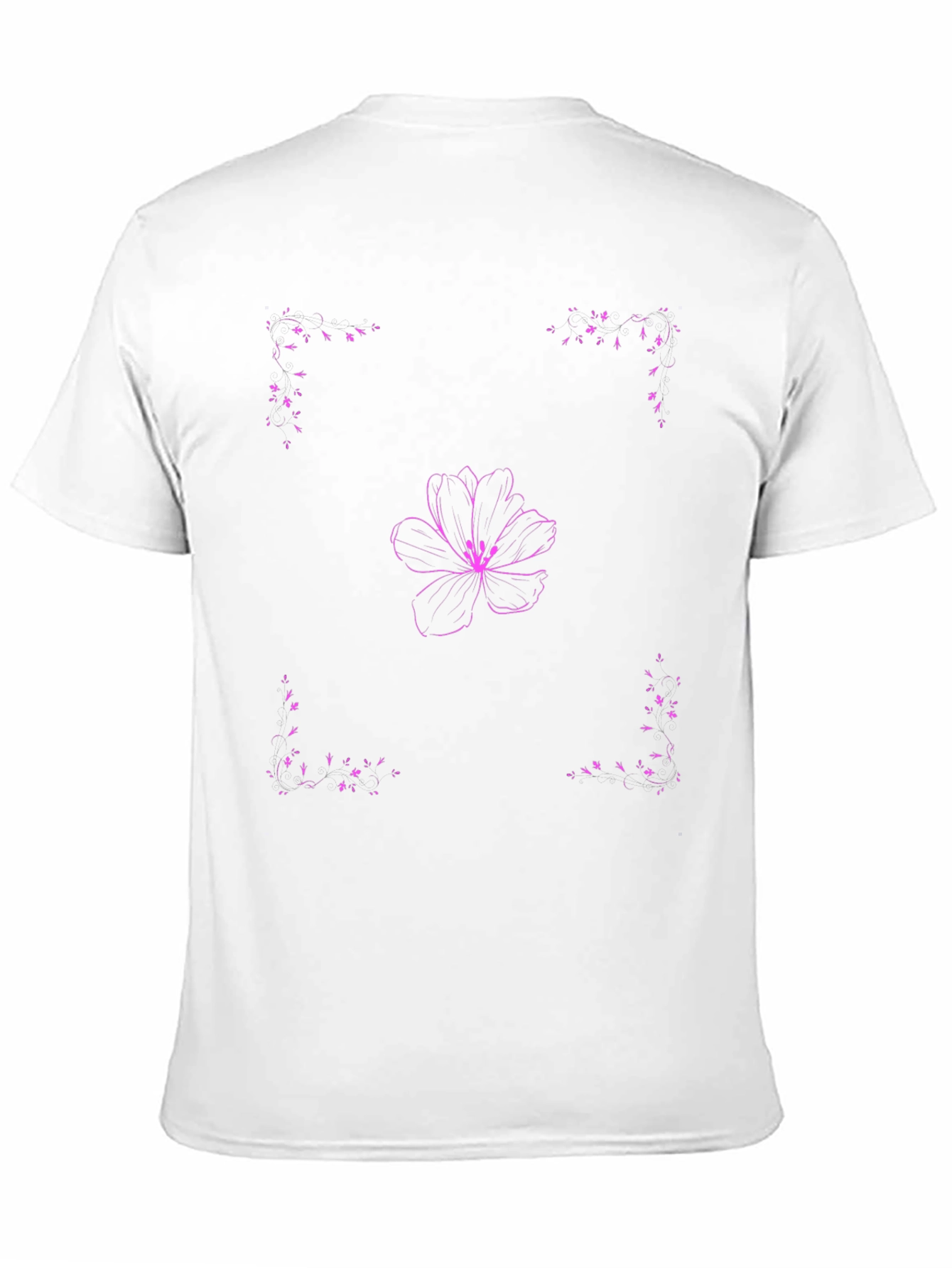 Floral Design Black T-Shirt