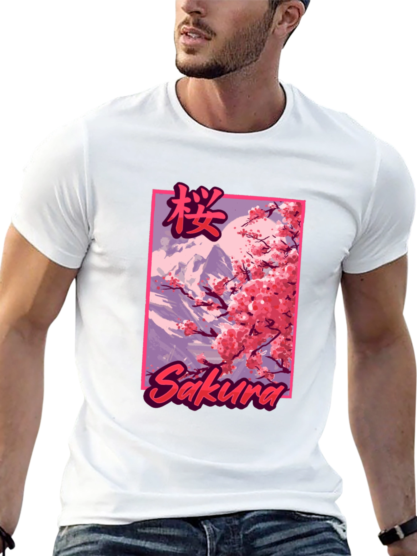 Sakura Blossom Graphic T-Shirt - Japanese Cherry Design