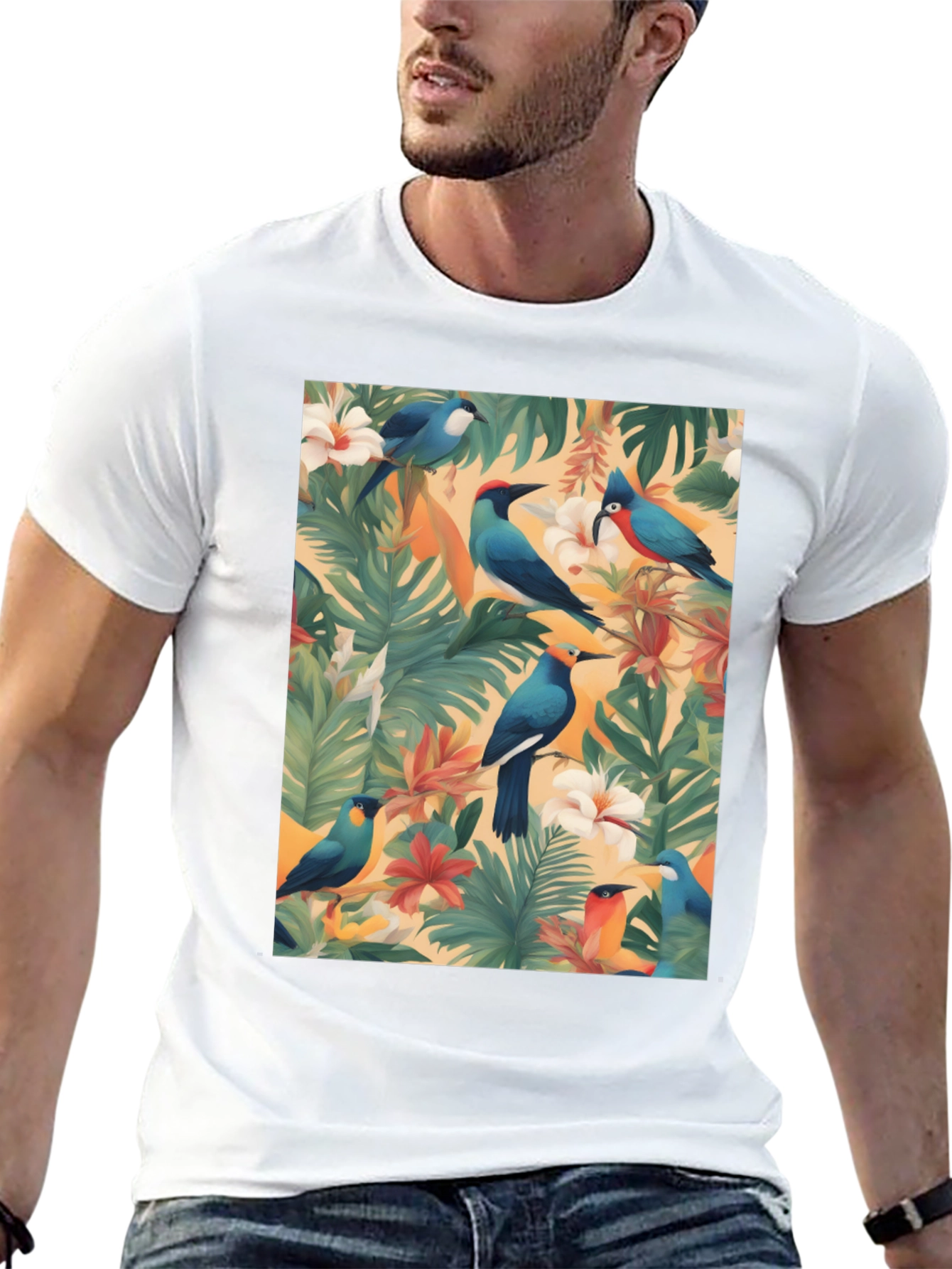 Tropical Birds Graphic T-Shirt