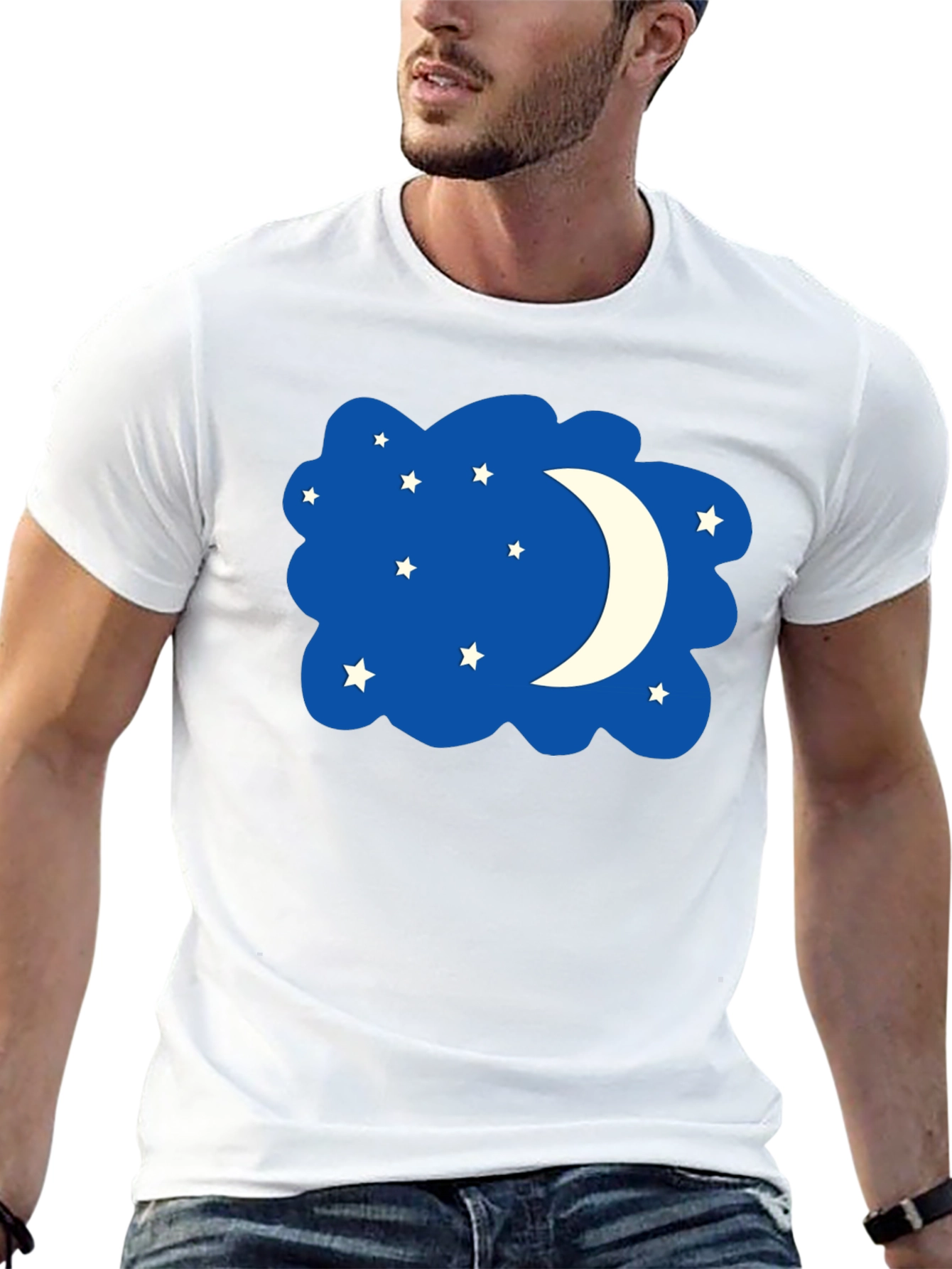 Night Sky T-Shirt - Stars and Moon Design