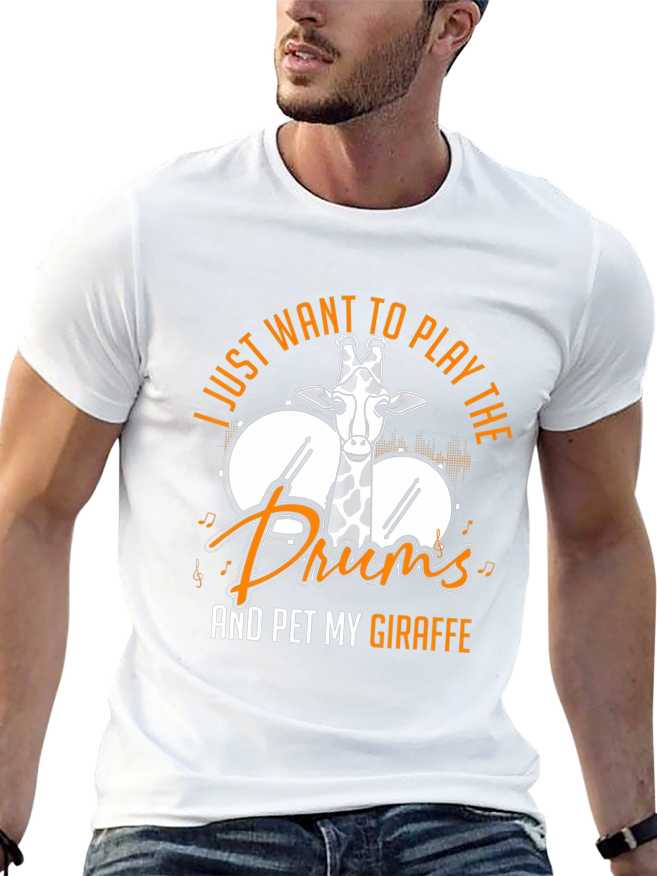 Giraffe Drummer Graphic Tee - Play the Drums