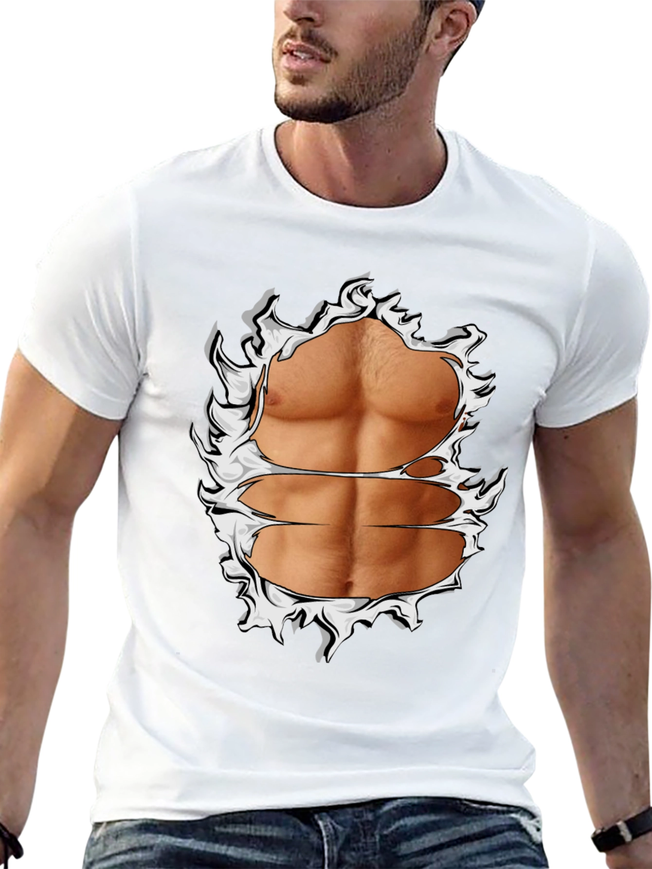 Ripped Abs Graphic T-Shirt