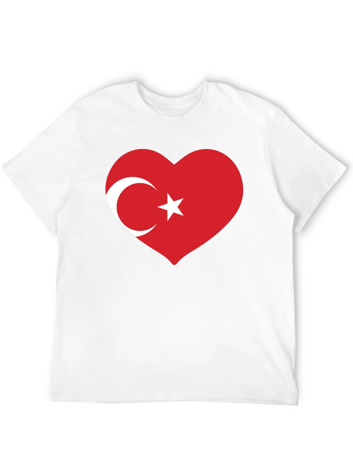 Turkey Flag Heart Graphic Black T-Shirt