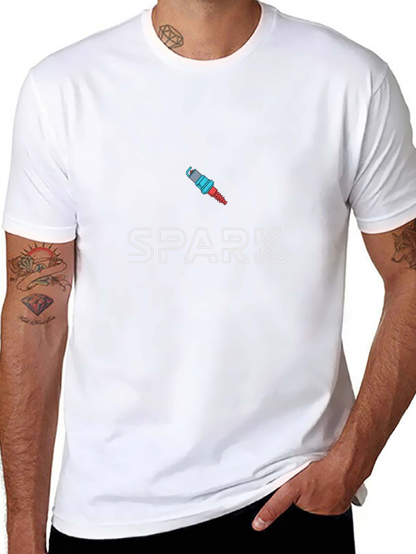 Spark Plug Graphic Black T-Shirt