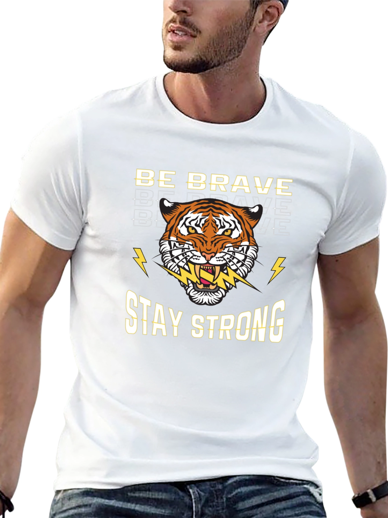 Be Brave Stay Strong Tiger Graphic Tee
