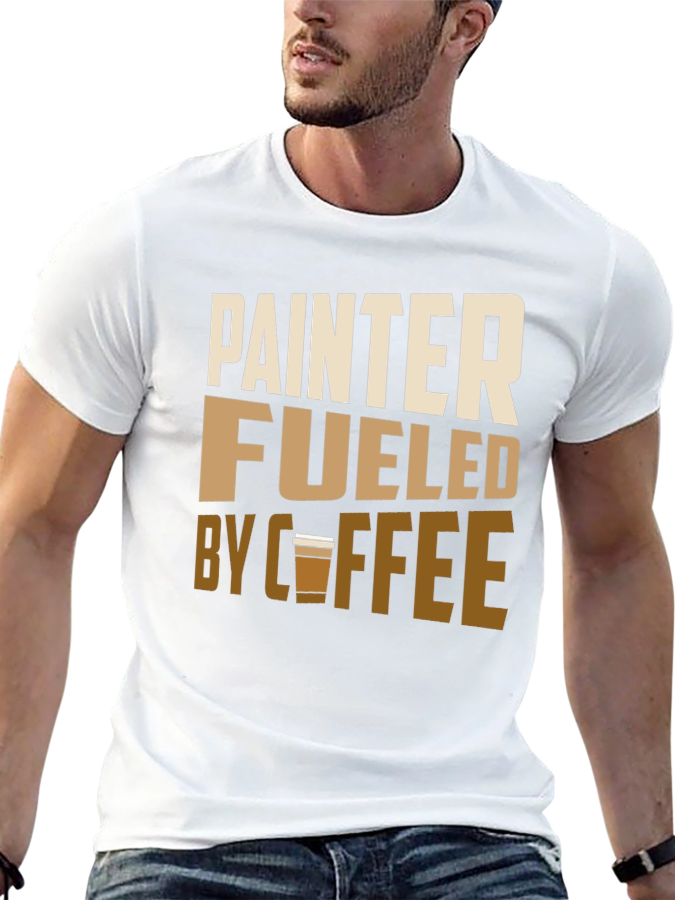 Painter Fueled by Coffee Black Graphic Tee