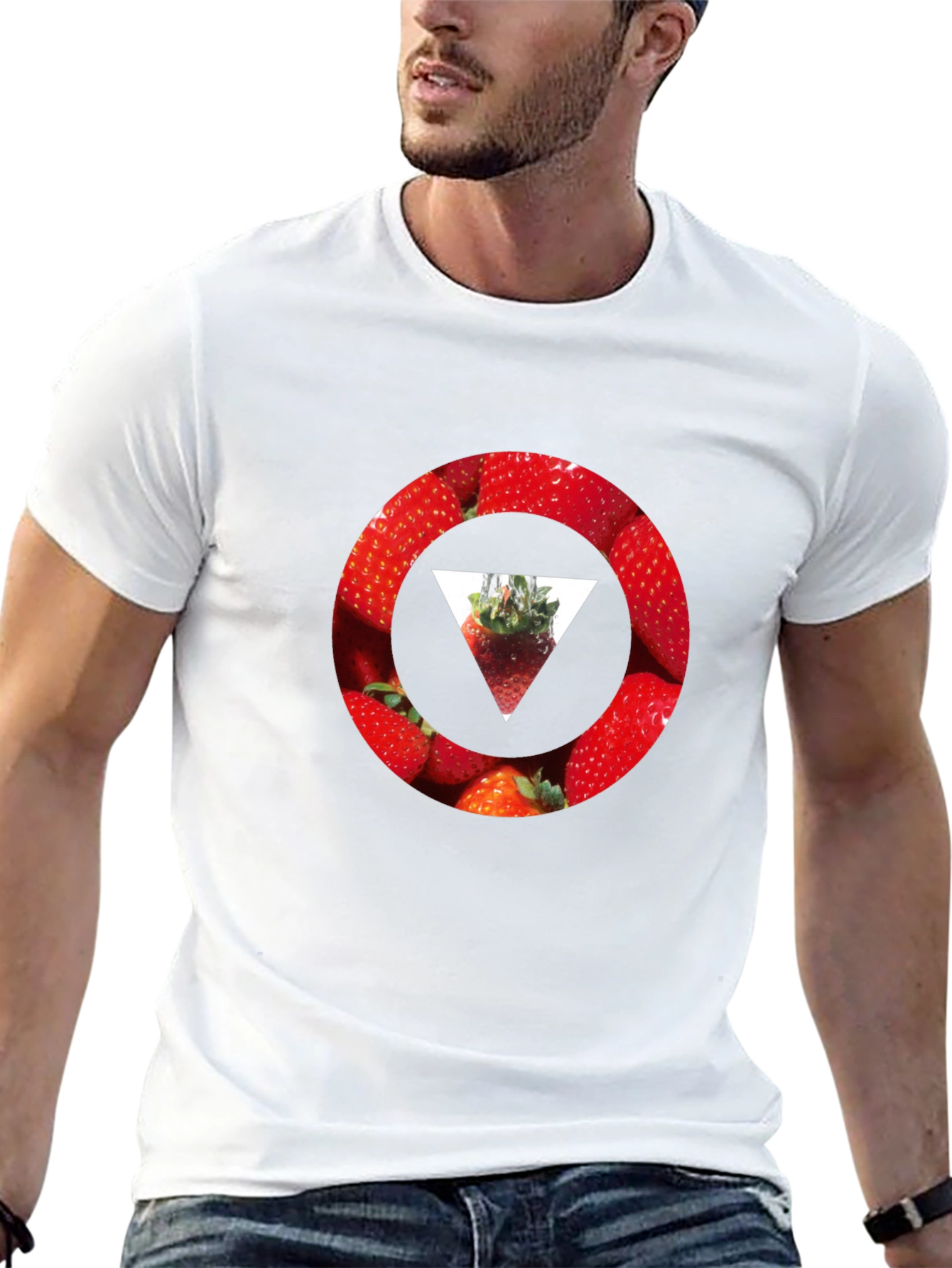Strawberry Circle T-Shirt - Stylish Graphic Tee
