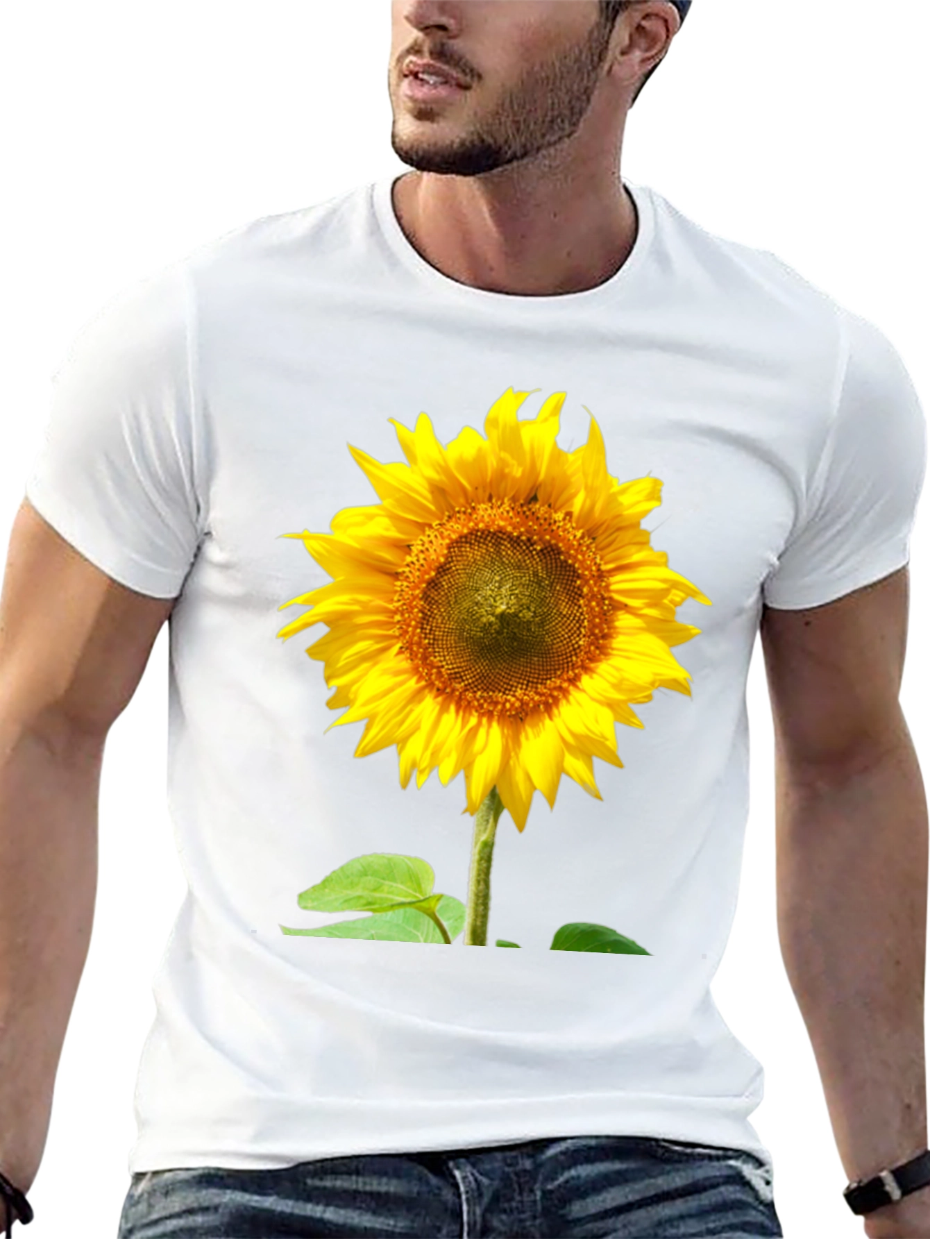 Sunflower Graphic Tee - Vivid Black Cotton Comfort