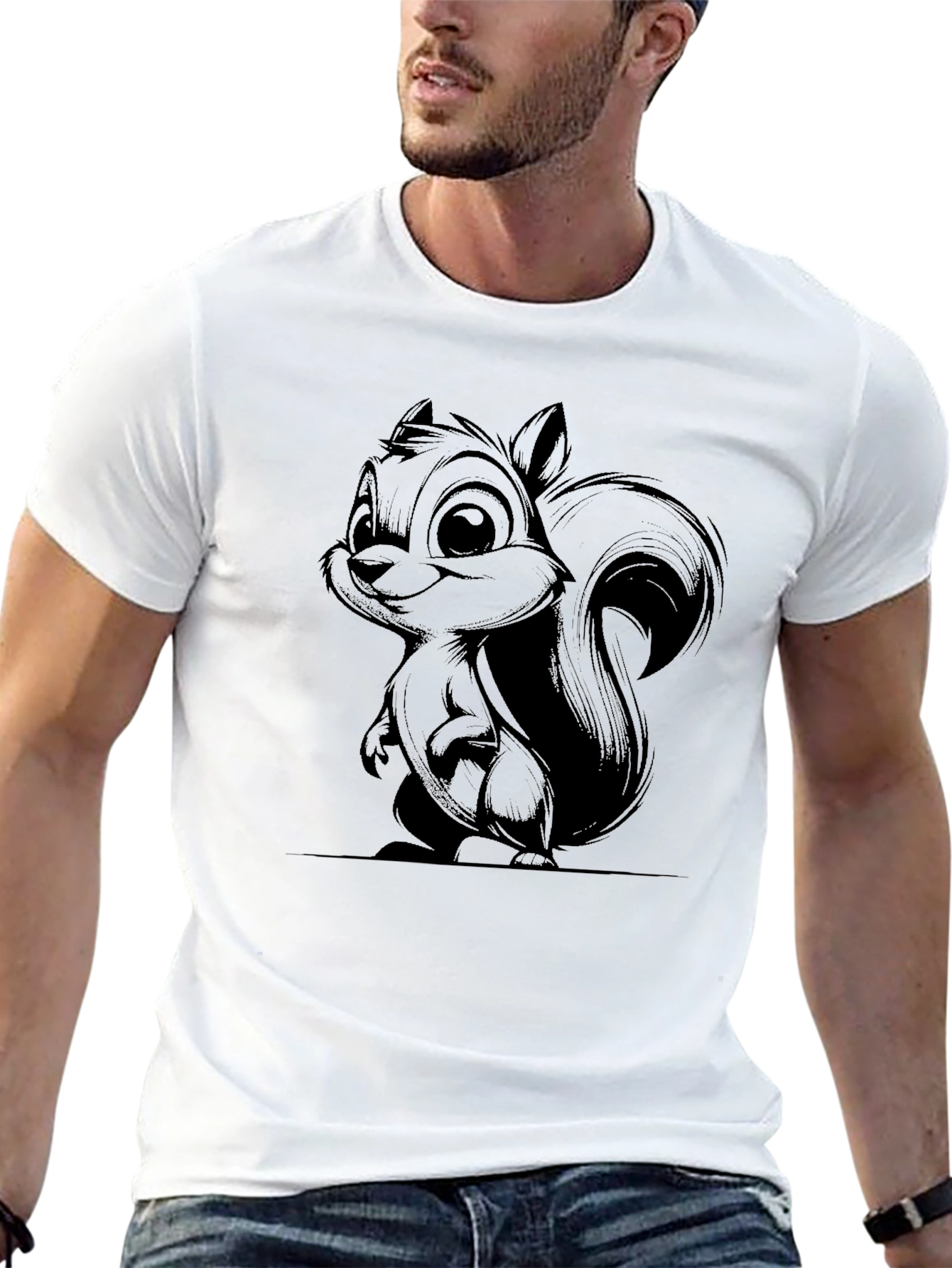 Squirrel Graphic Black T-Shirt