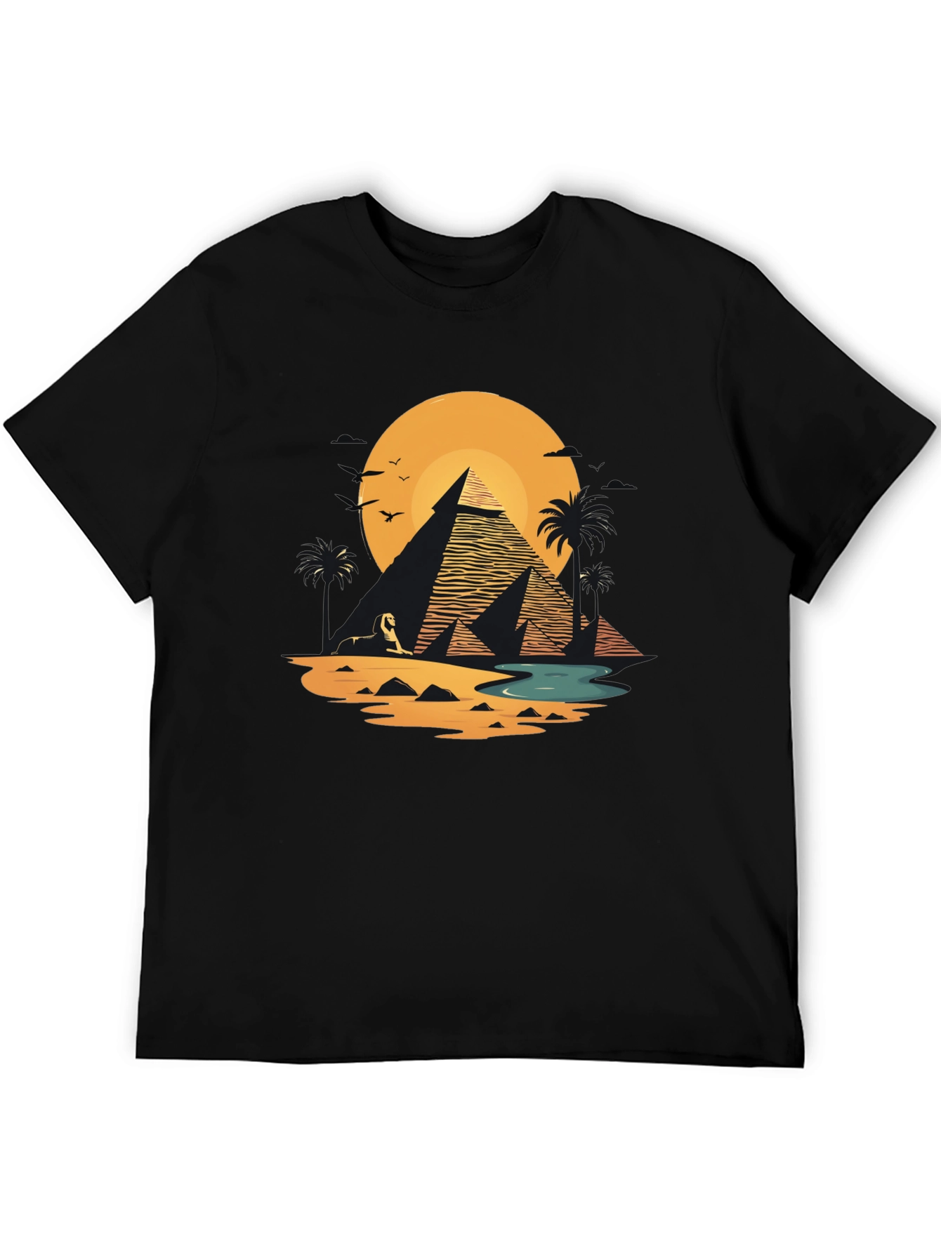 Egyptian Pyramid Graphic Tee - Desert Scene T-Shirt