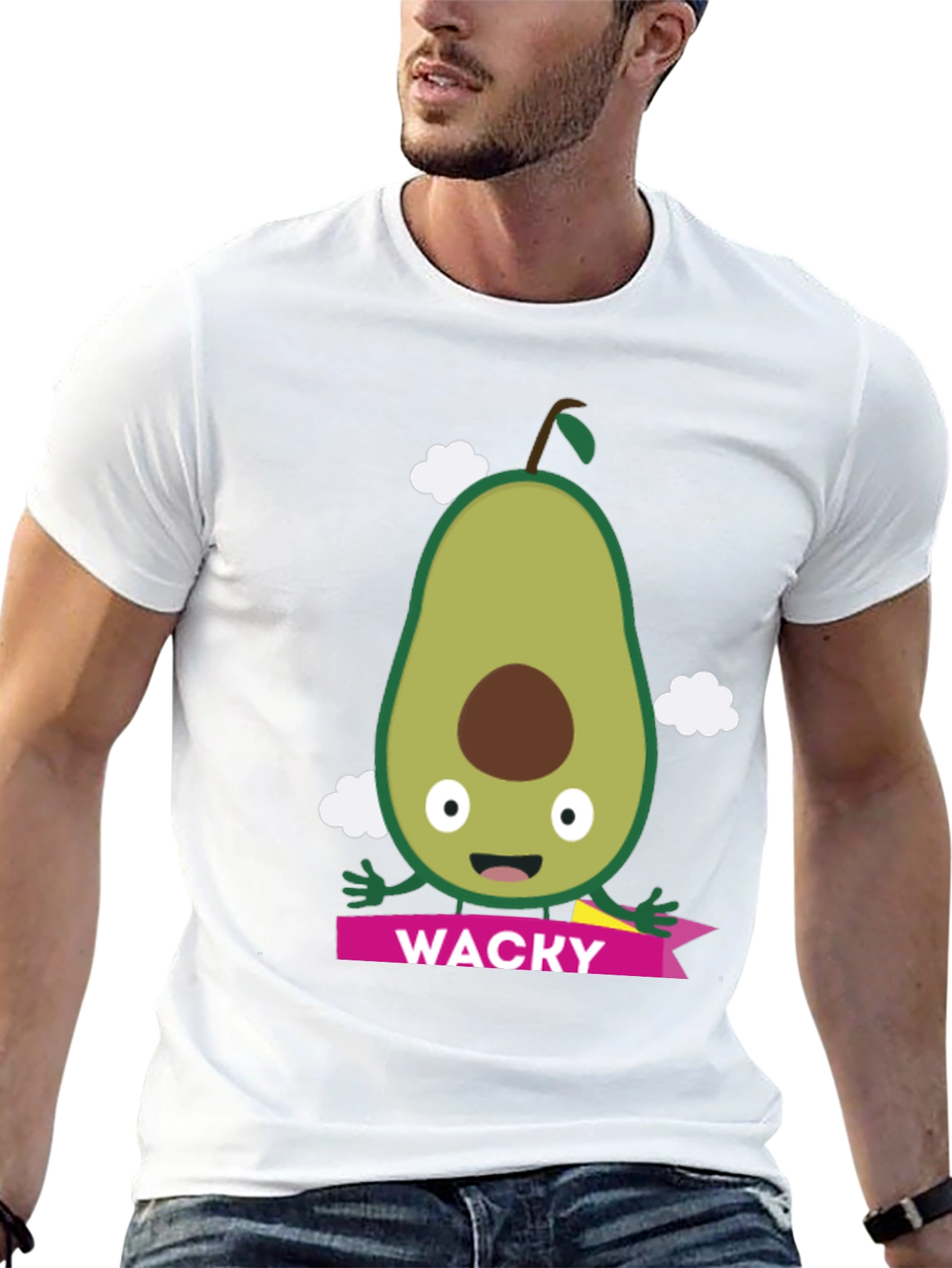 Wacky Avocado Graphic Tee - Trendy Casual Top