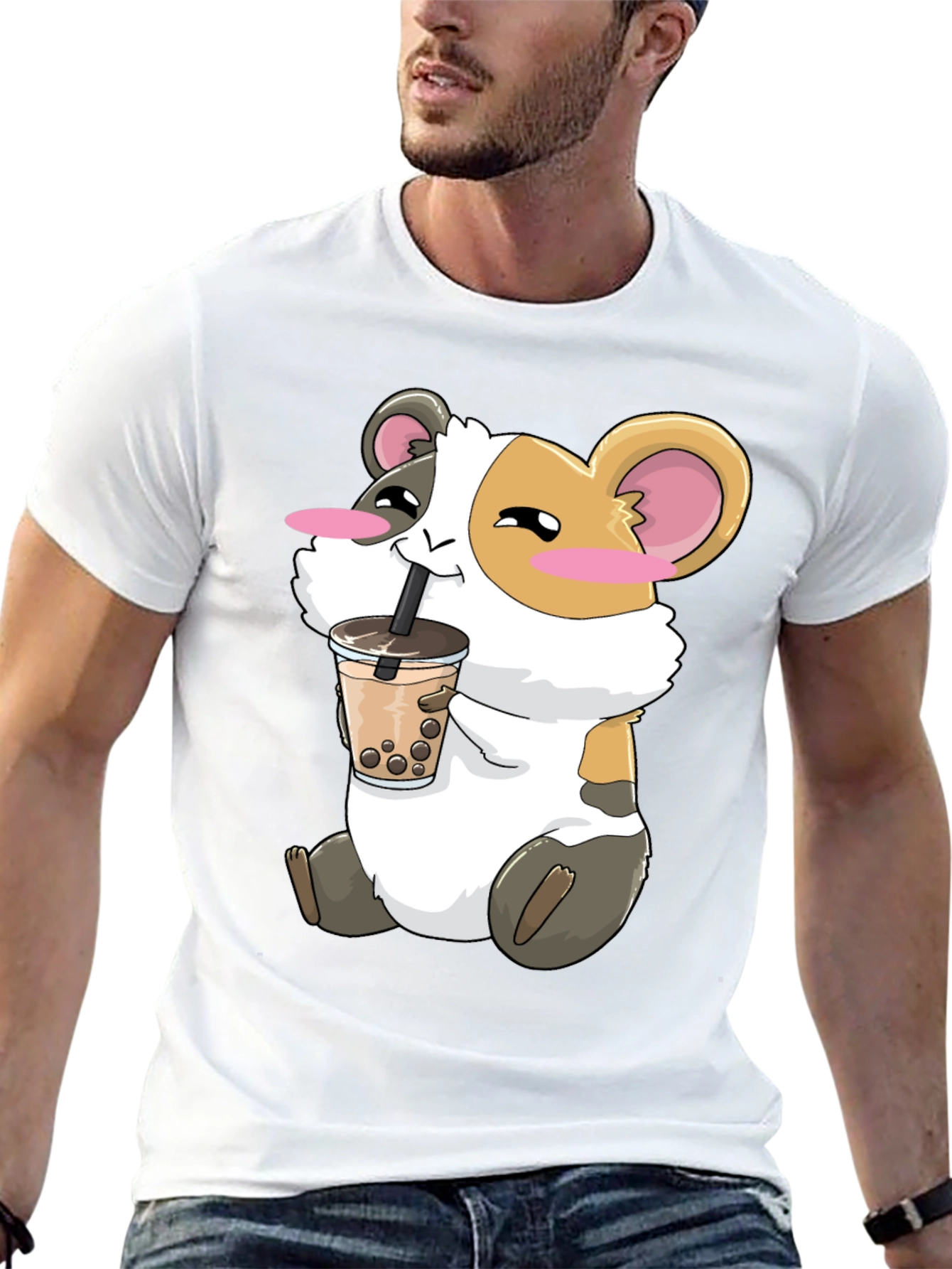 Cute Guinea Pig Bubble Tea T-Shirt