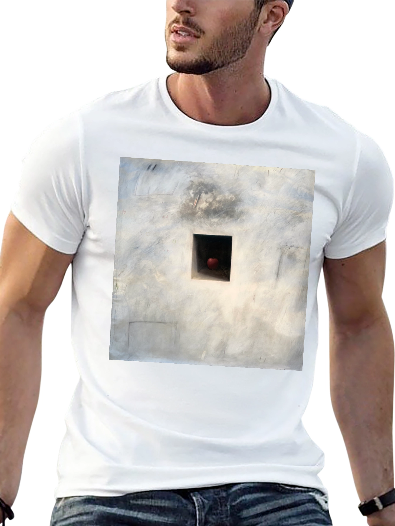 Artistic Square Wall Graphic Black T-Shirt