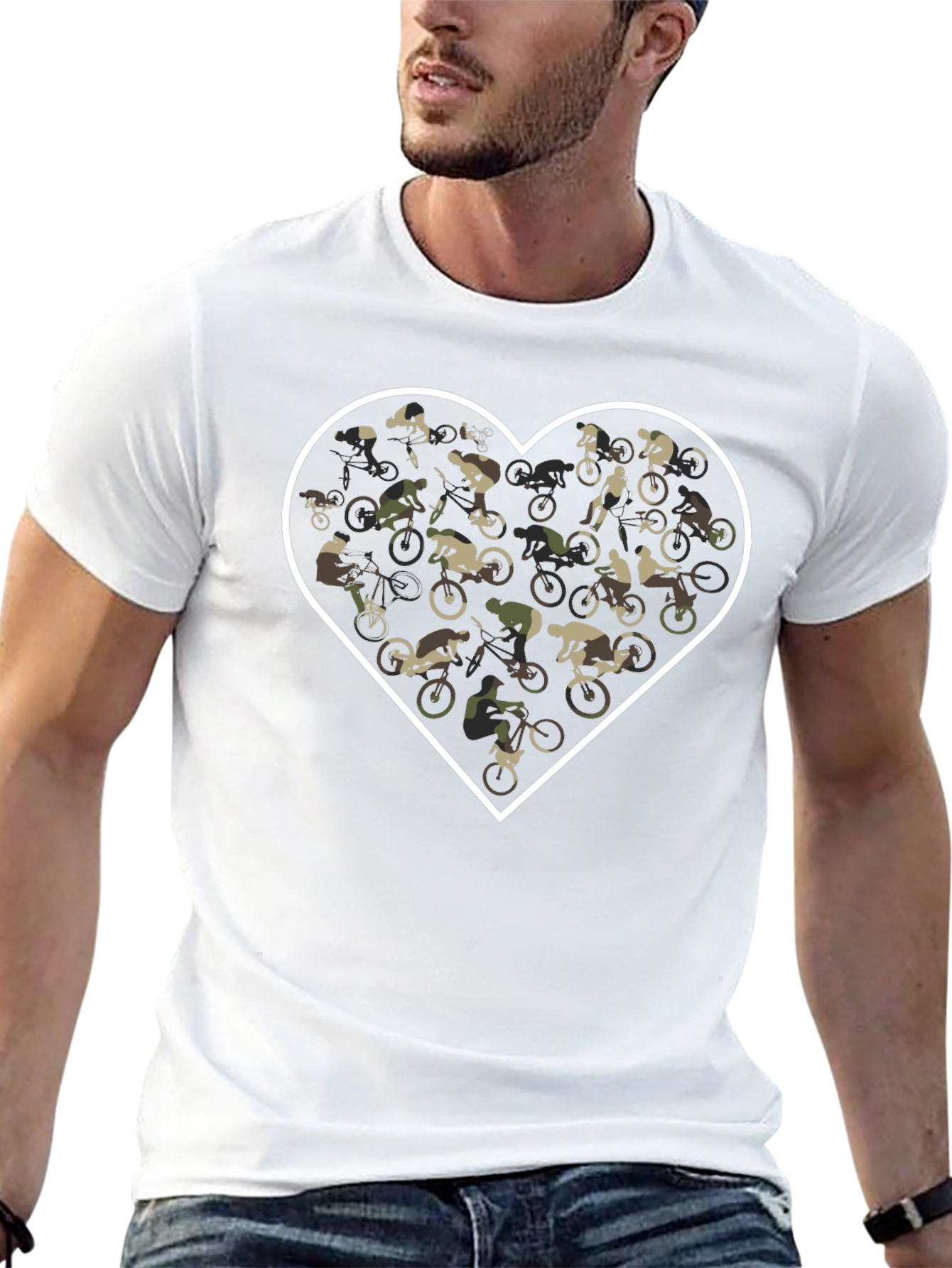 Mountain Bike Heart Graphic T-Shirt