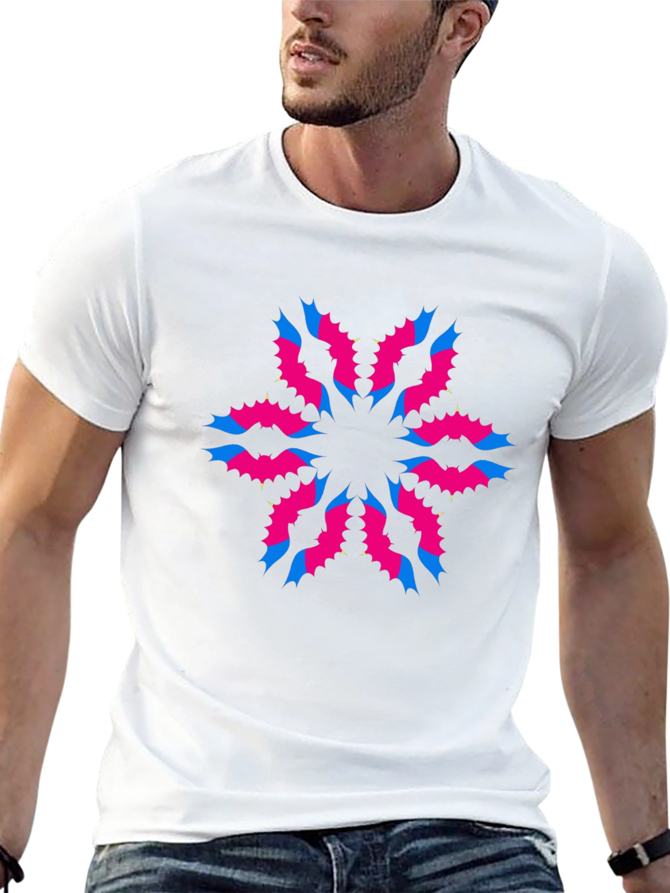 Modern Graphic Print Black T-Shirt