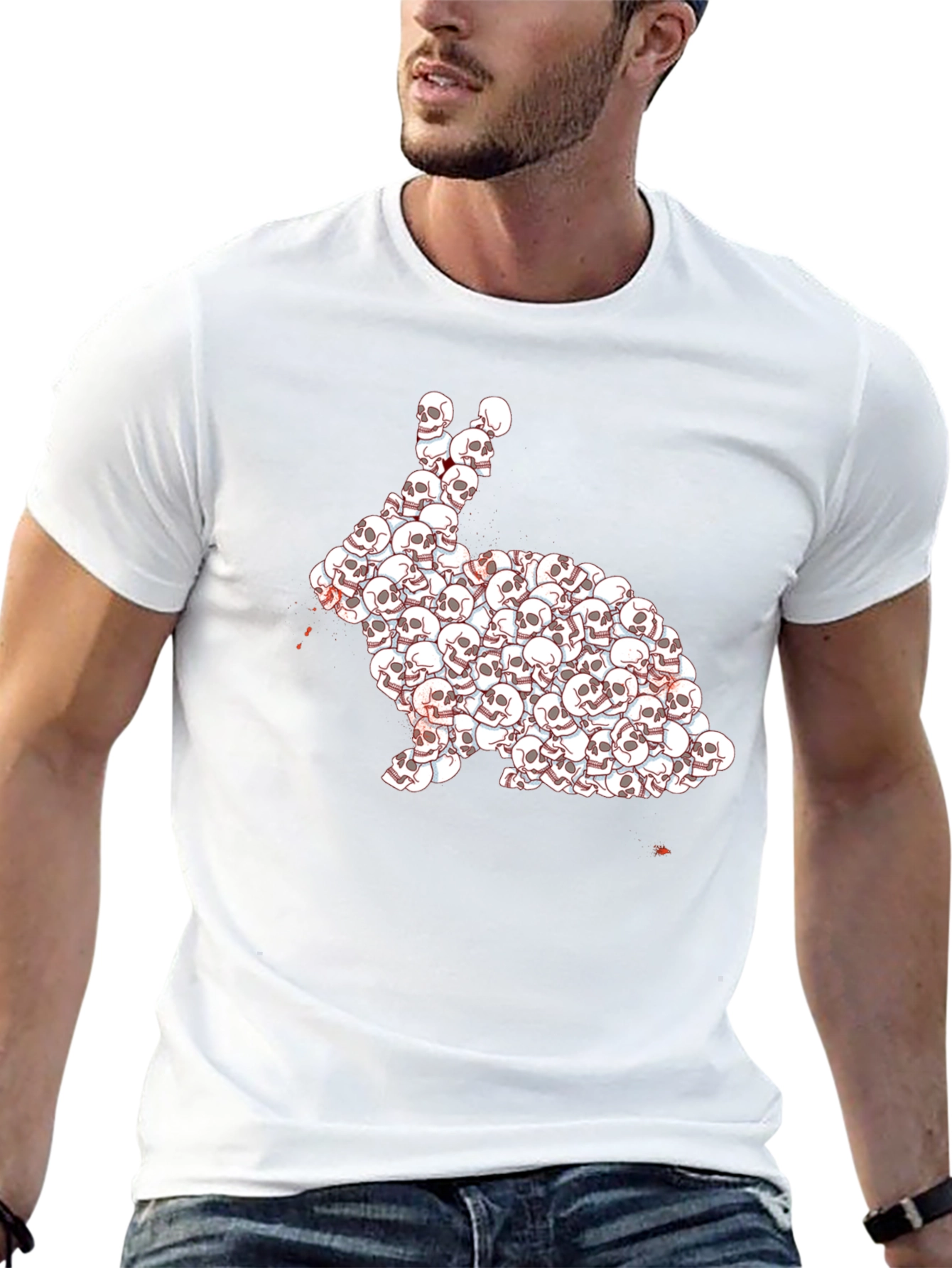 Skull Rabbit Graphic T-Shirt - Dark Humor Tee