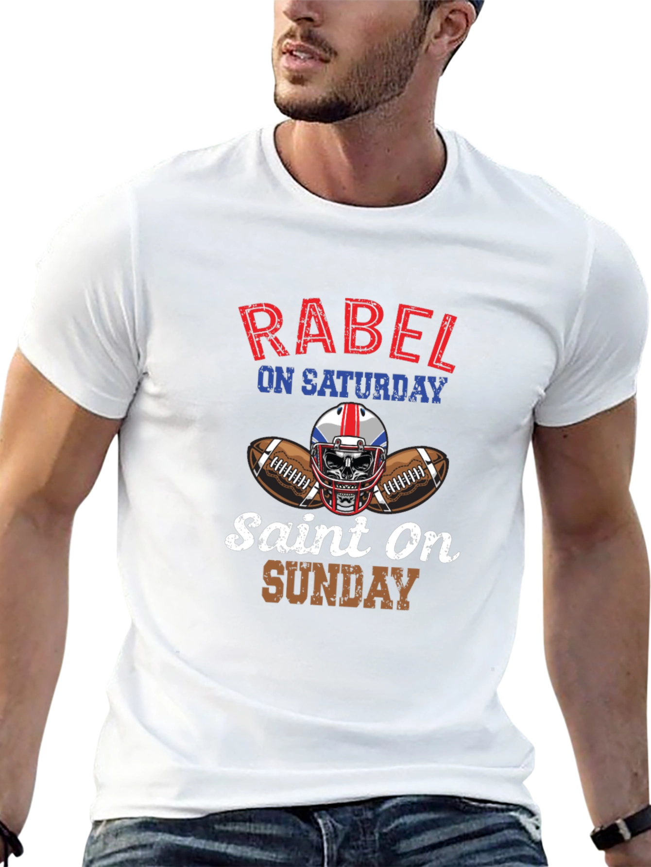 Rebel Saint Football Graphic Tee