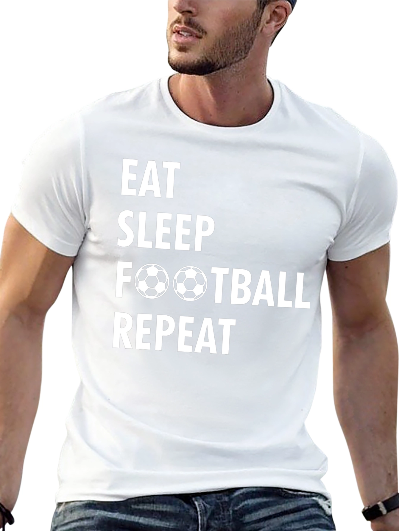 Eat Sleep Football Repeat Graphic T-Shirt