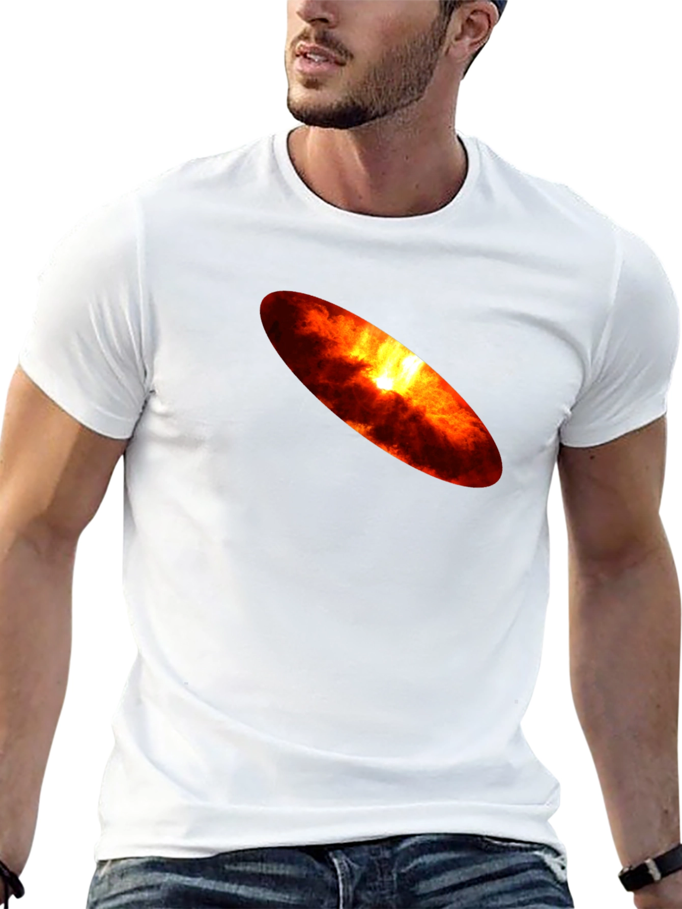 Fiery Sun Graphic Black T-Shirt