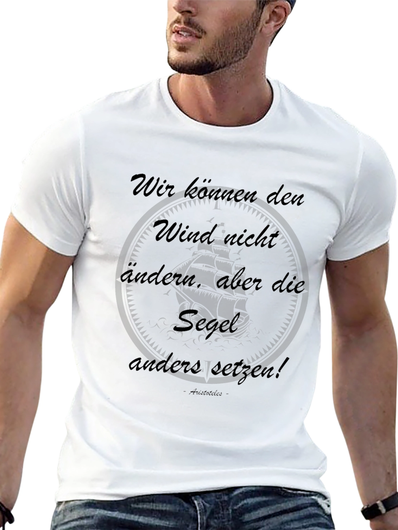 Sailing Quote Graphic Tee - Mens Black T-Shirt
