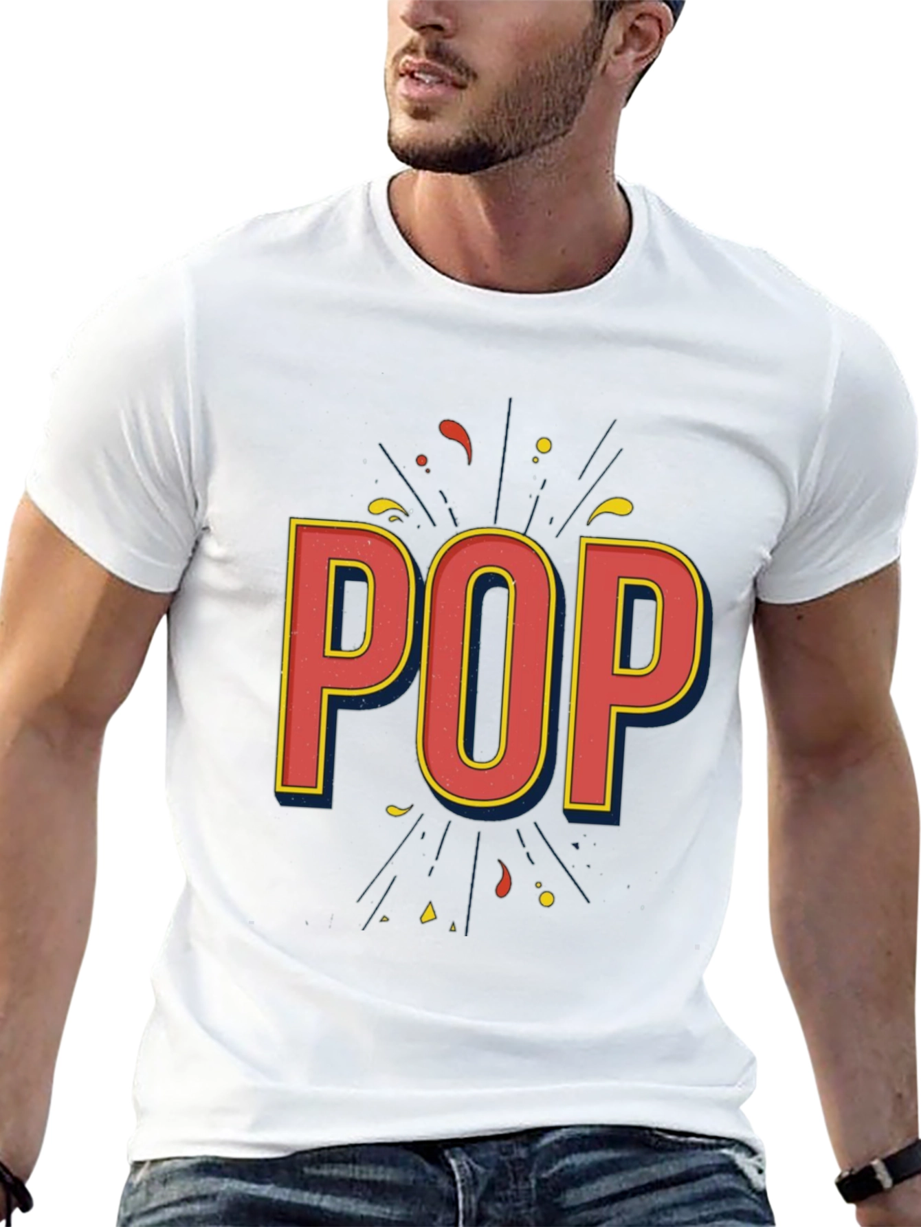 Retro Style POP Graphic Black T-Shirt