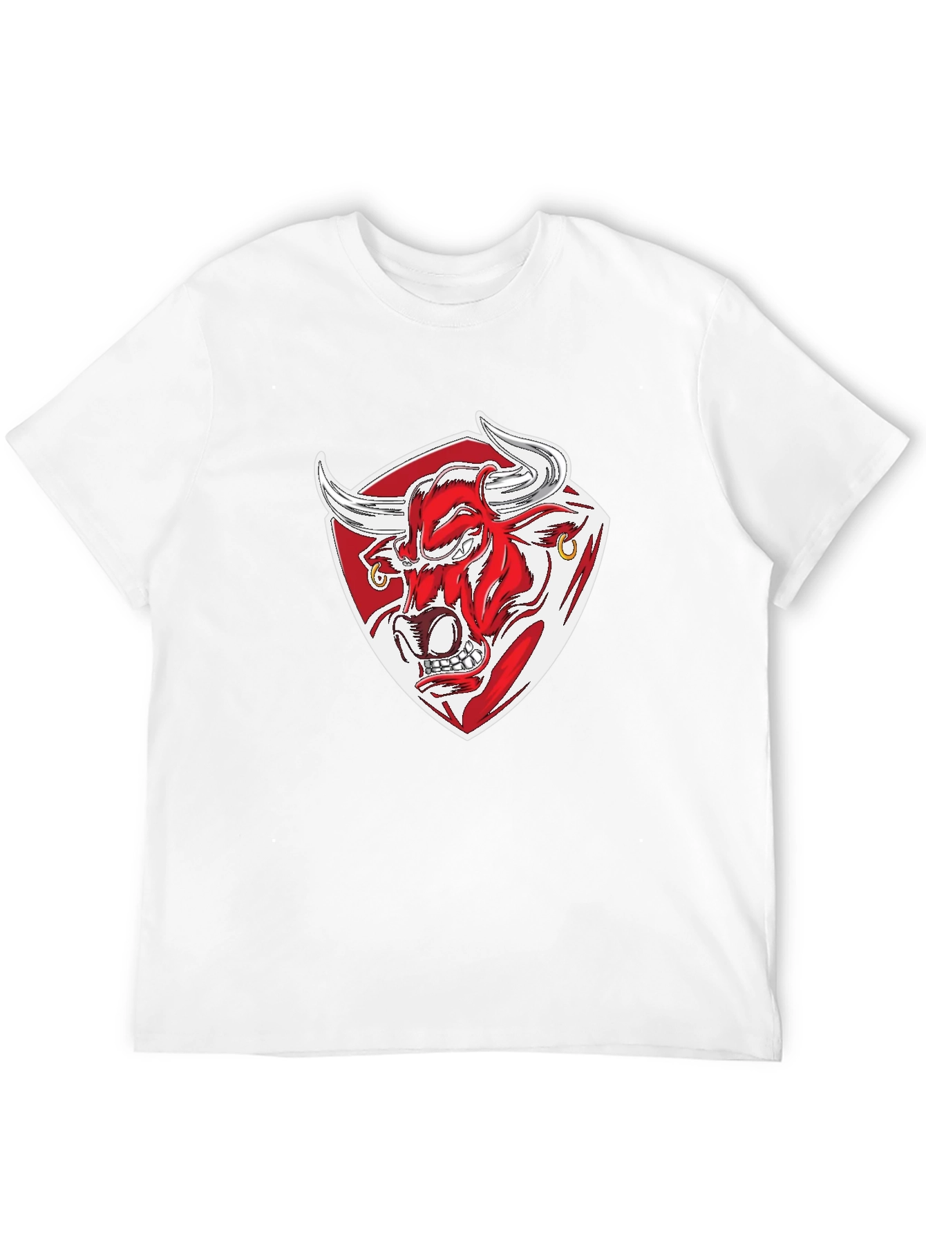 Black T-Shirt with Bull Graphic