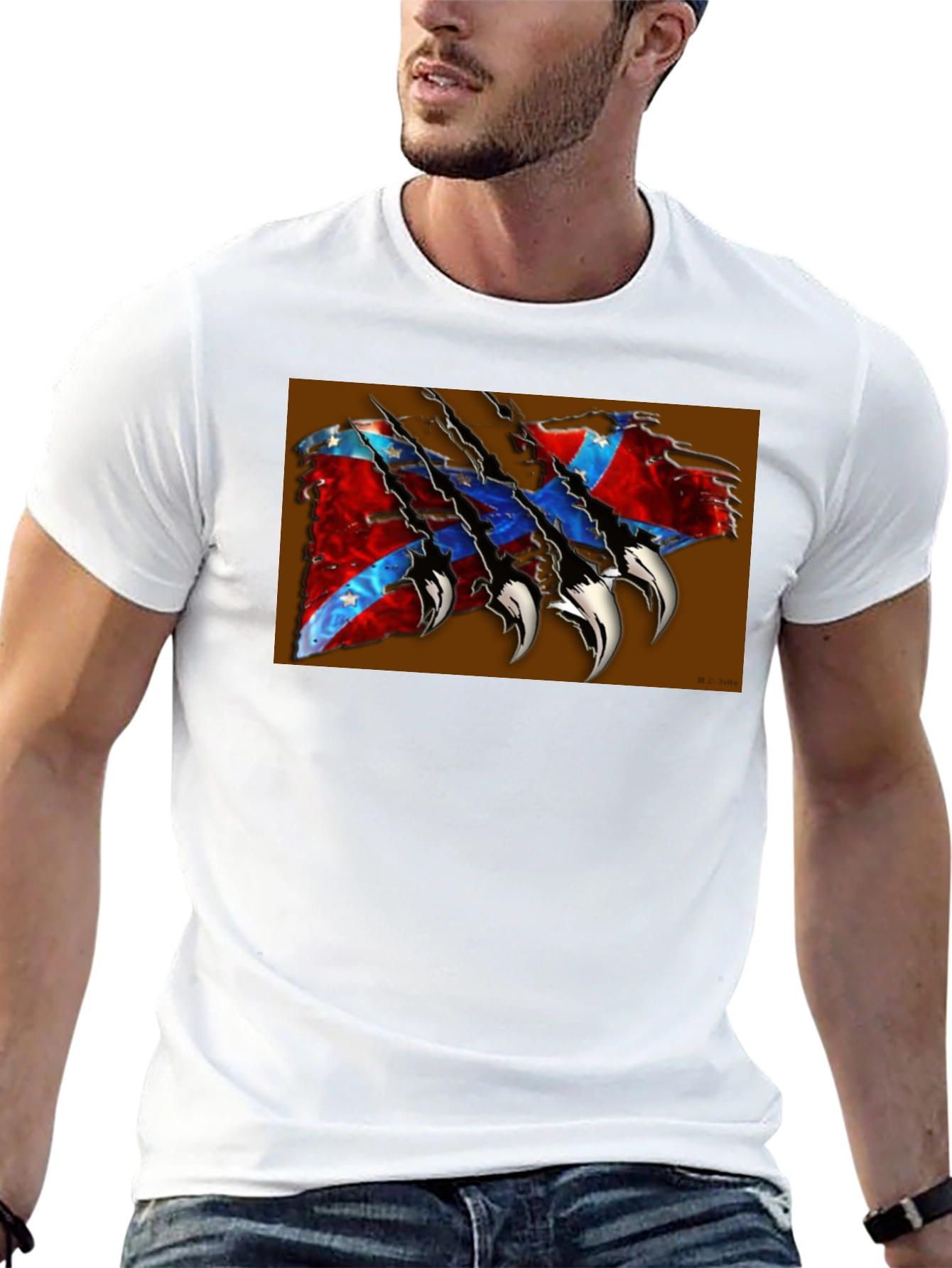 Confederate Flag Claw T-Shirt