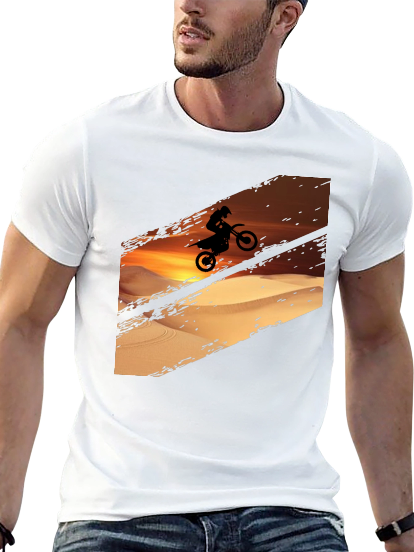 Desert Rider Graphic Tee - Black Cotton T-Shirt