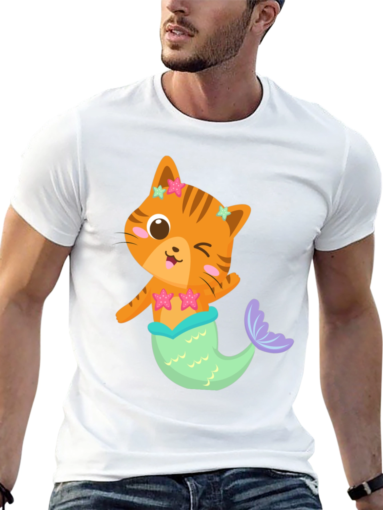 Cat Mermaid Graphic T-Shirt