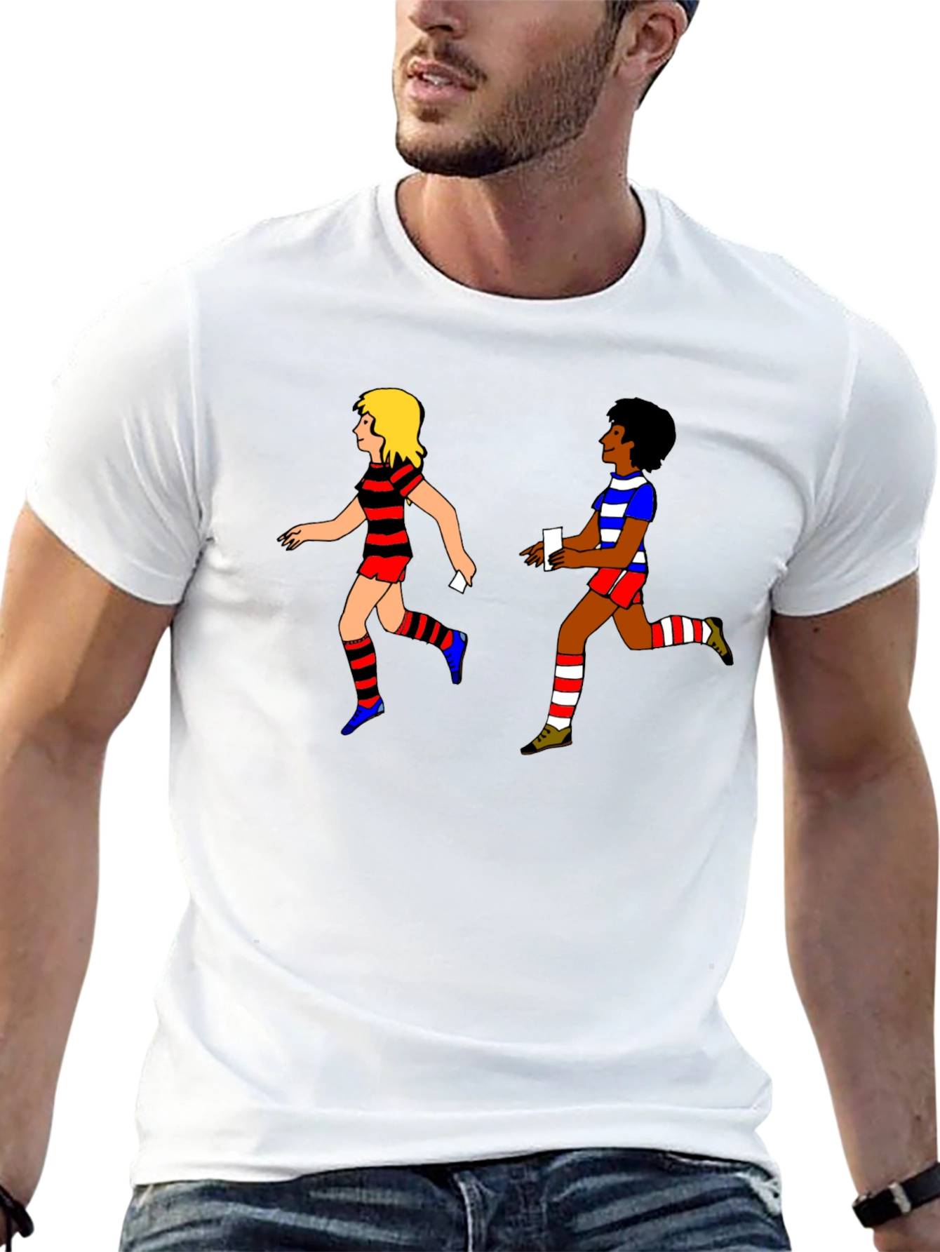 Relay Race T-Shirt: Retro Cartoon Style