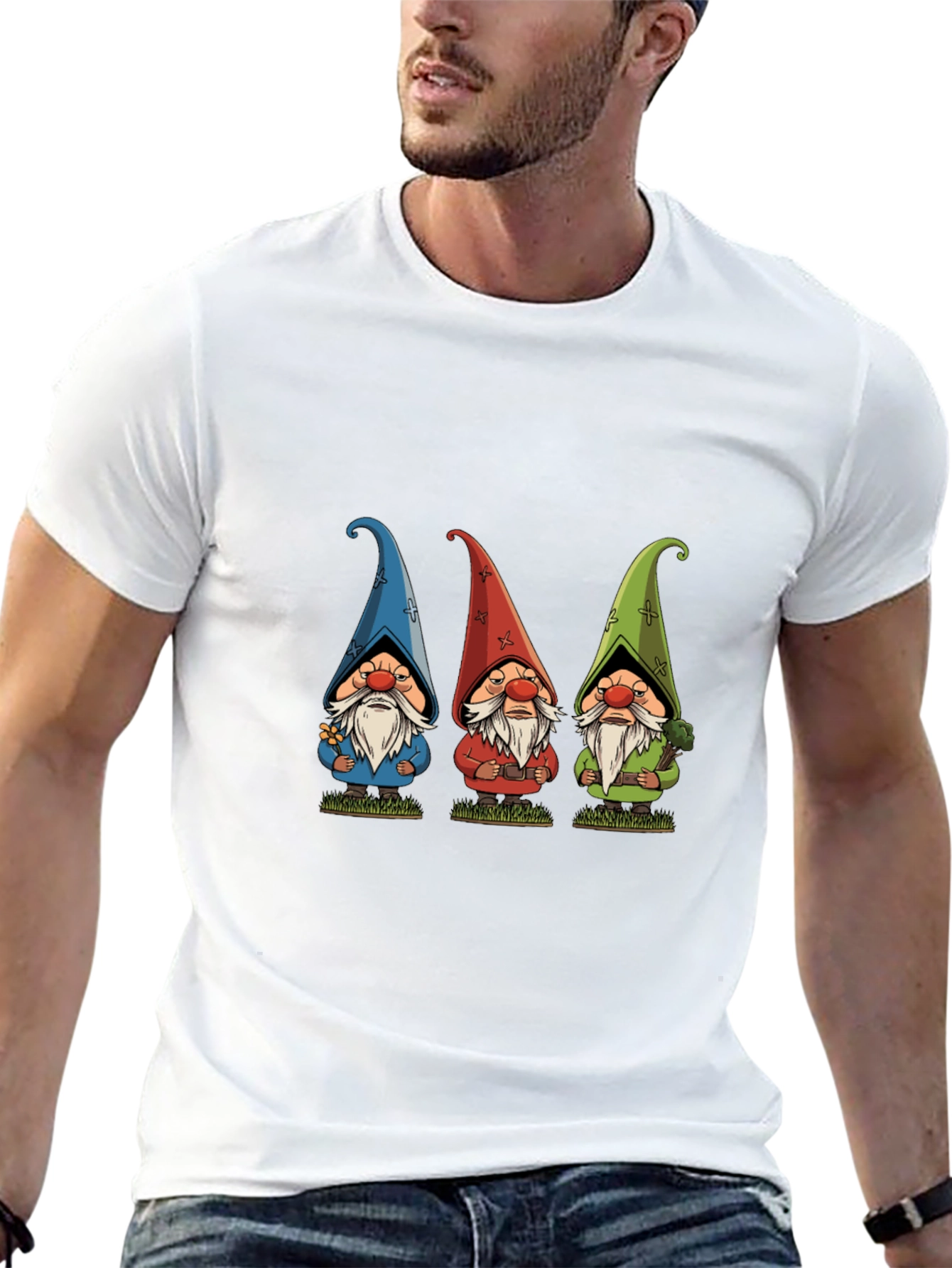 Three Gnome Black T-Shirt - Unique Design