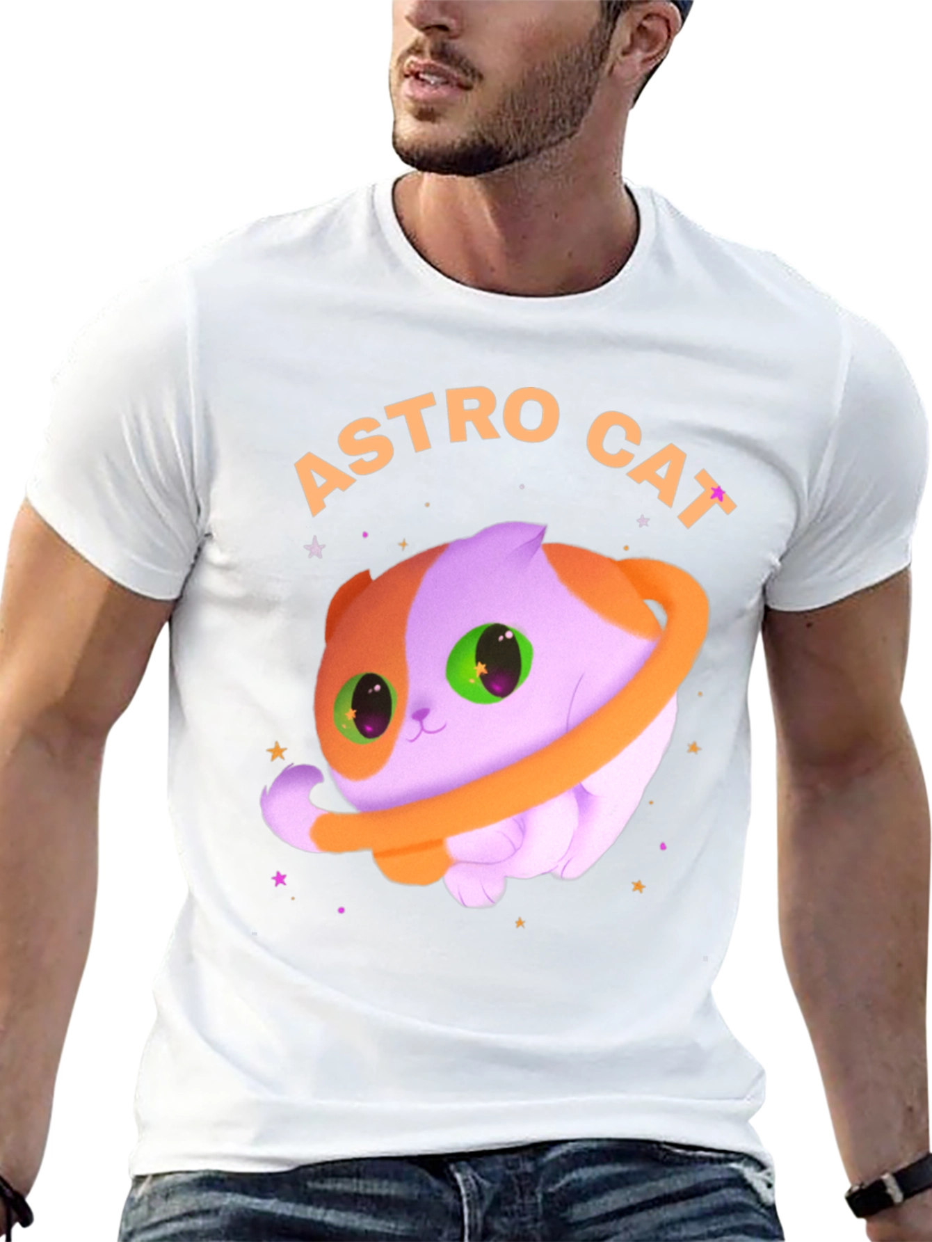 Astro Cat Graphic Tee - Space Kitten T-Shirt