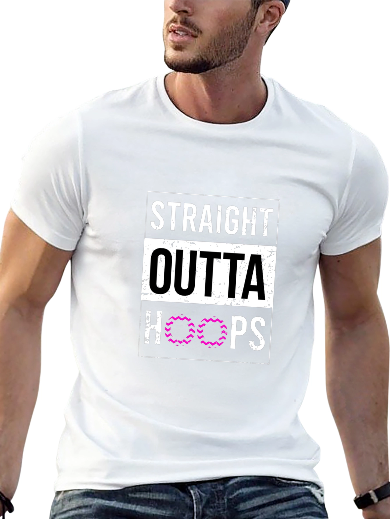 Straight Outta Hoops Black Graphic Tee