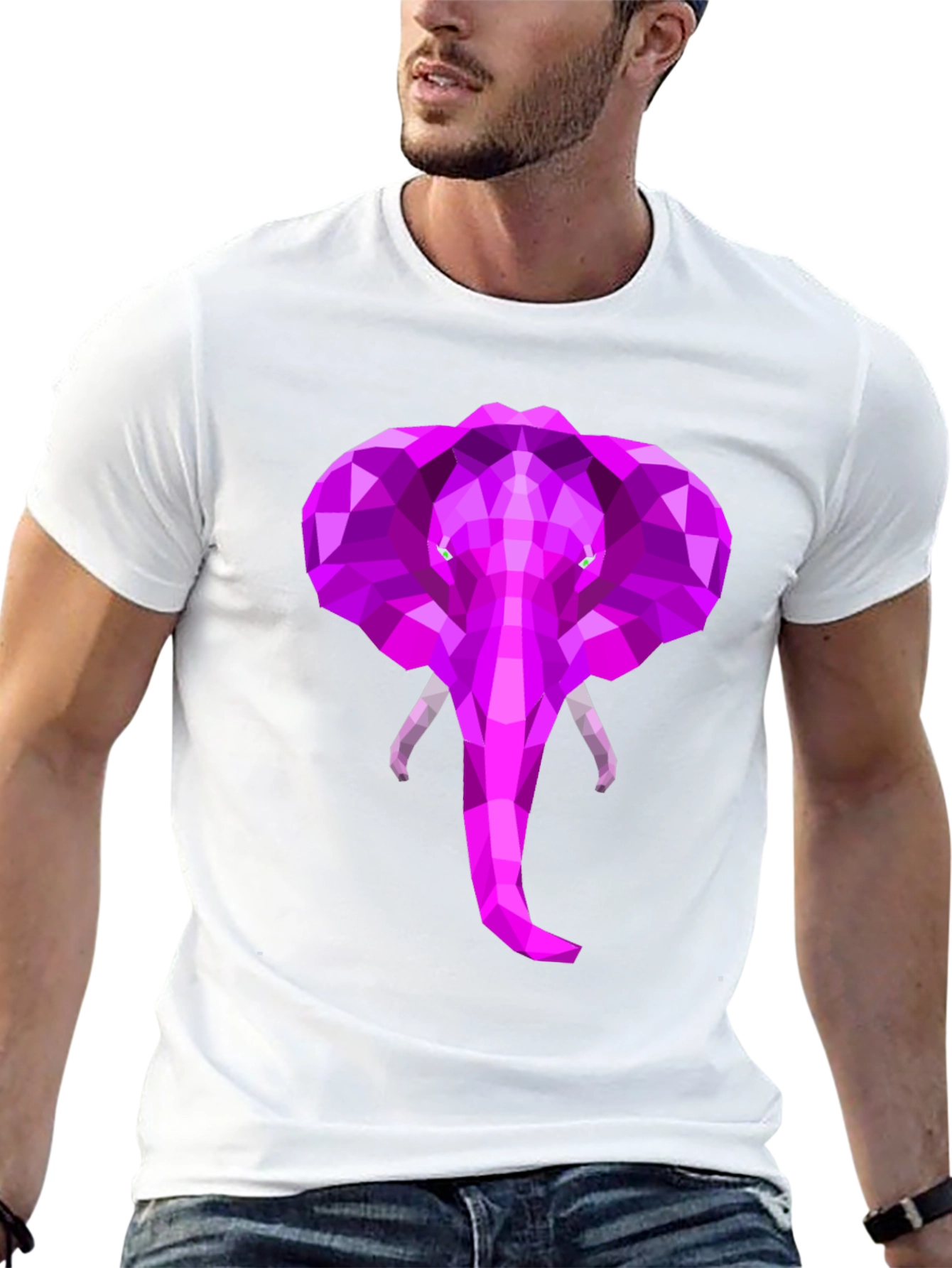 Geometric Elephant Tee - Stylish Graphic T-Shirt