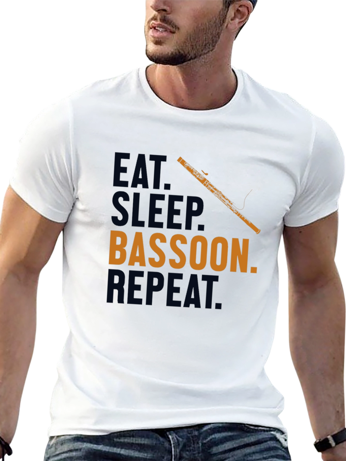 Eat Sleep Bassoon Repeat T-Shirt Funny Musician Tee