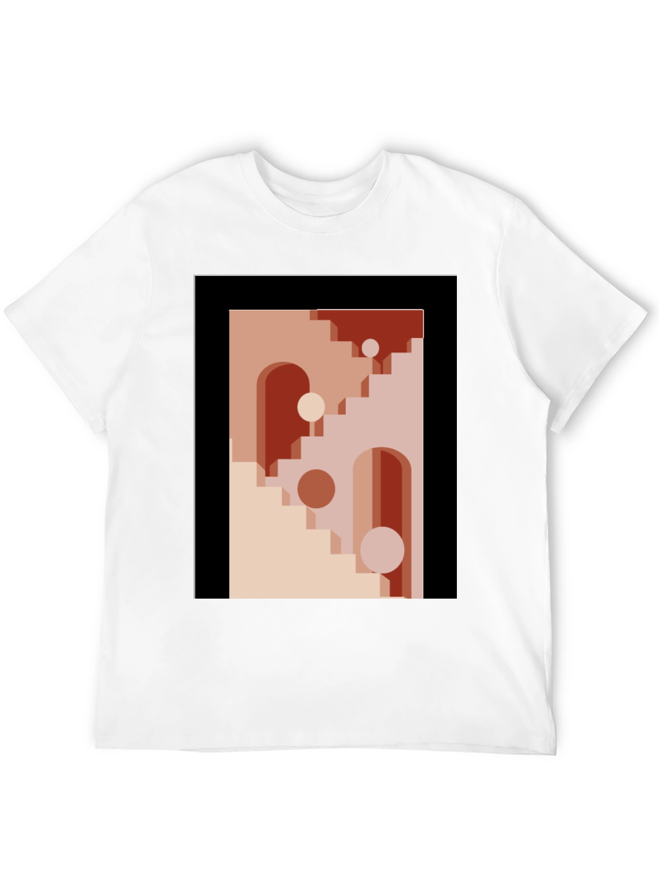 Geometric Archway Graphic Tee - Modern Abstract Art Shirt